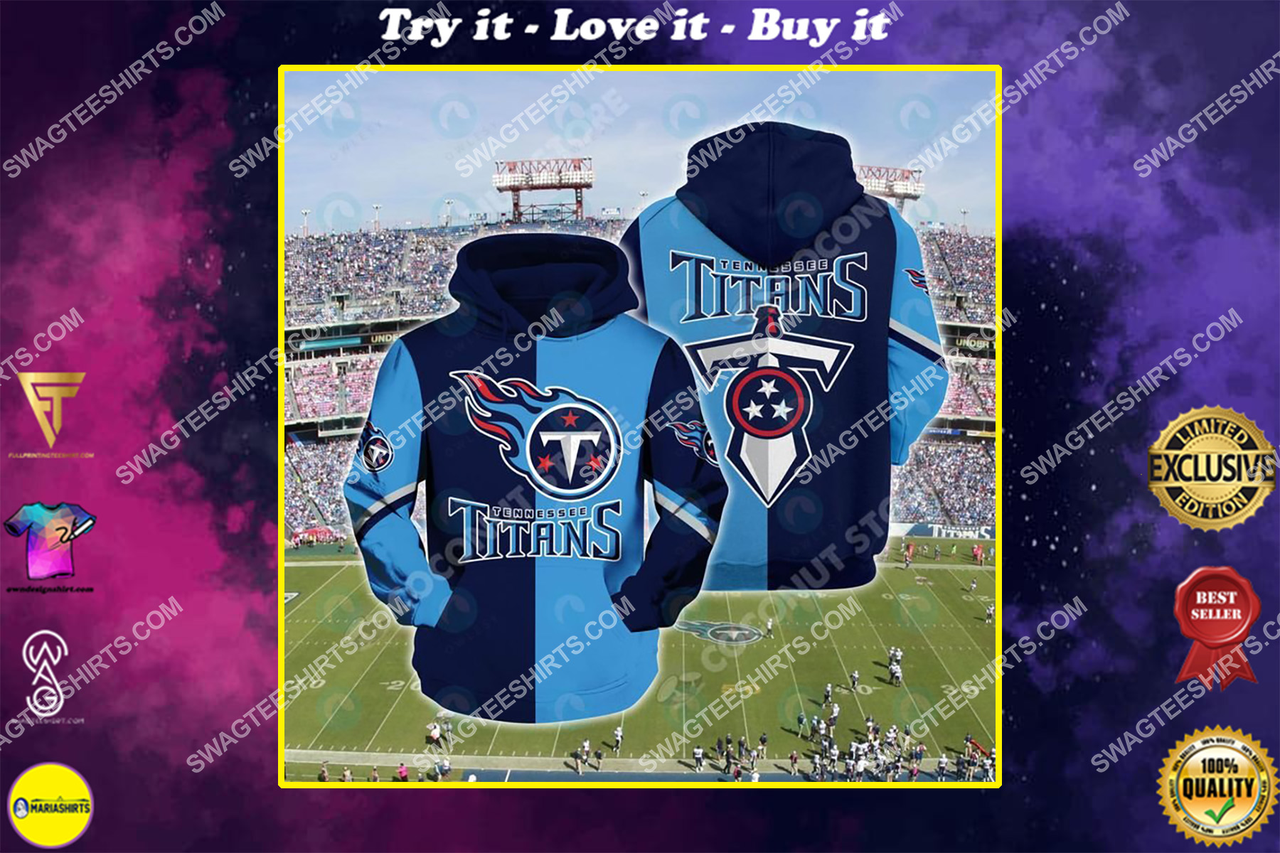 tennessee titans american football team all over printed shirt
