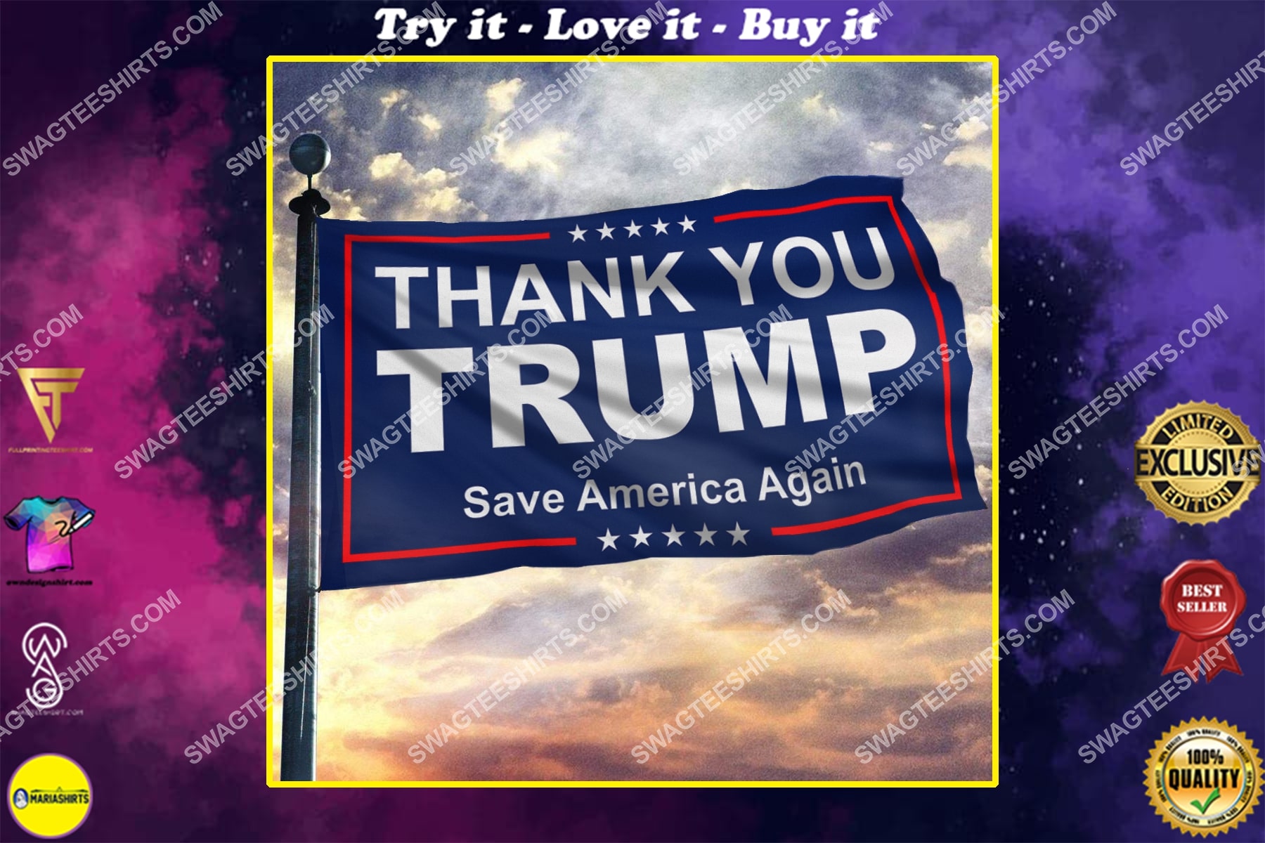 thank you trump save america again politics flag