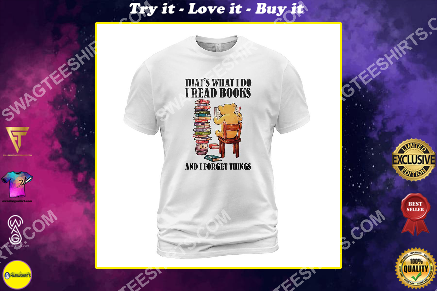 that's what i do read books and i forget things bear reading shirt