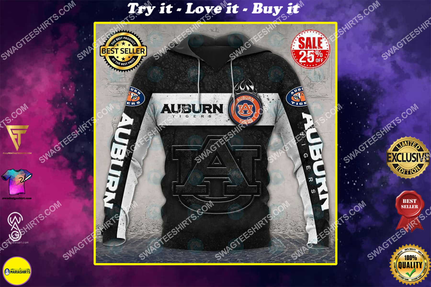 the auburn tigers football all over printed shirt