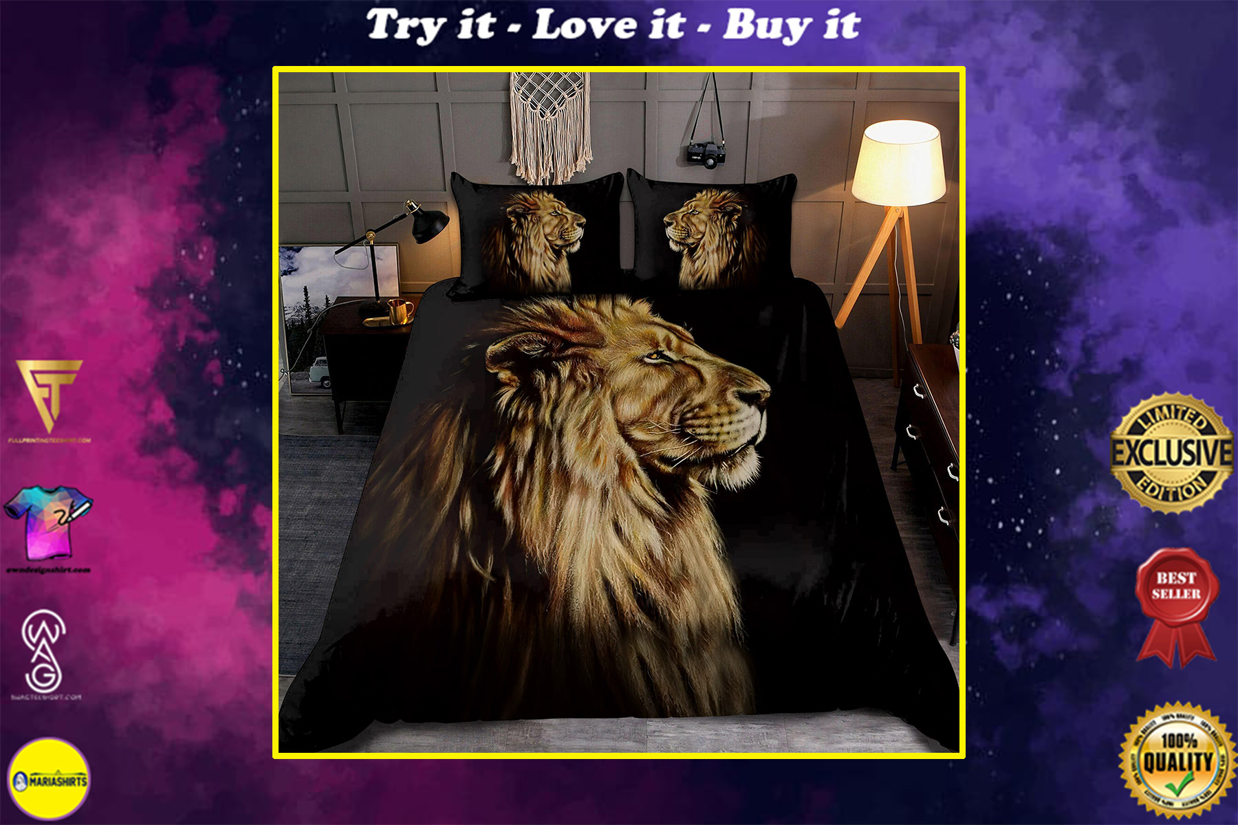 the lion the king all over printed bedding set