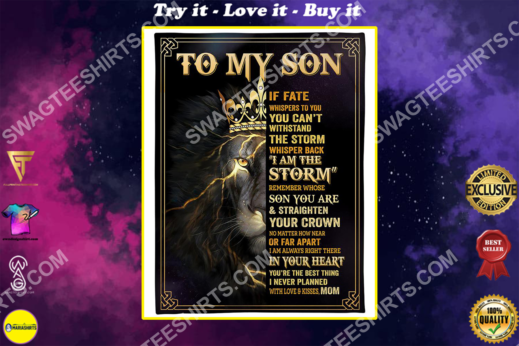 the lion to my son in your heart with love and kisses blanket
