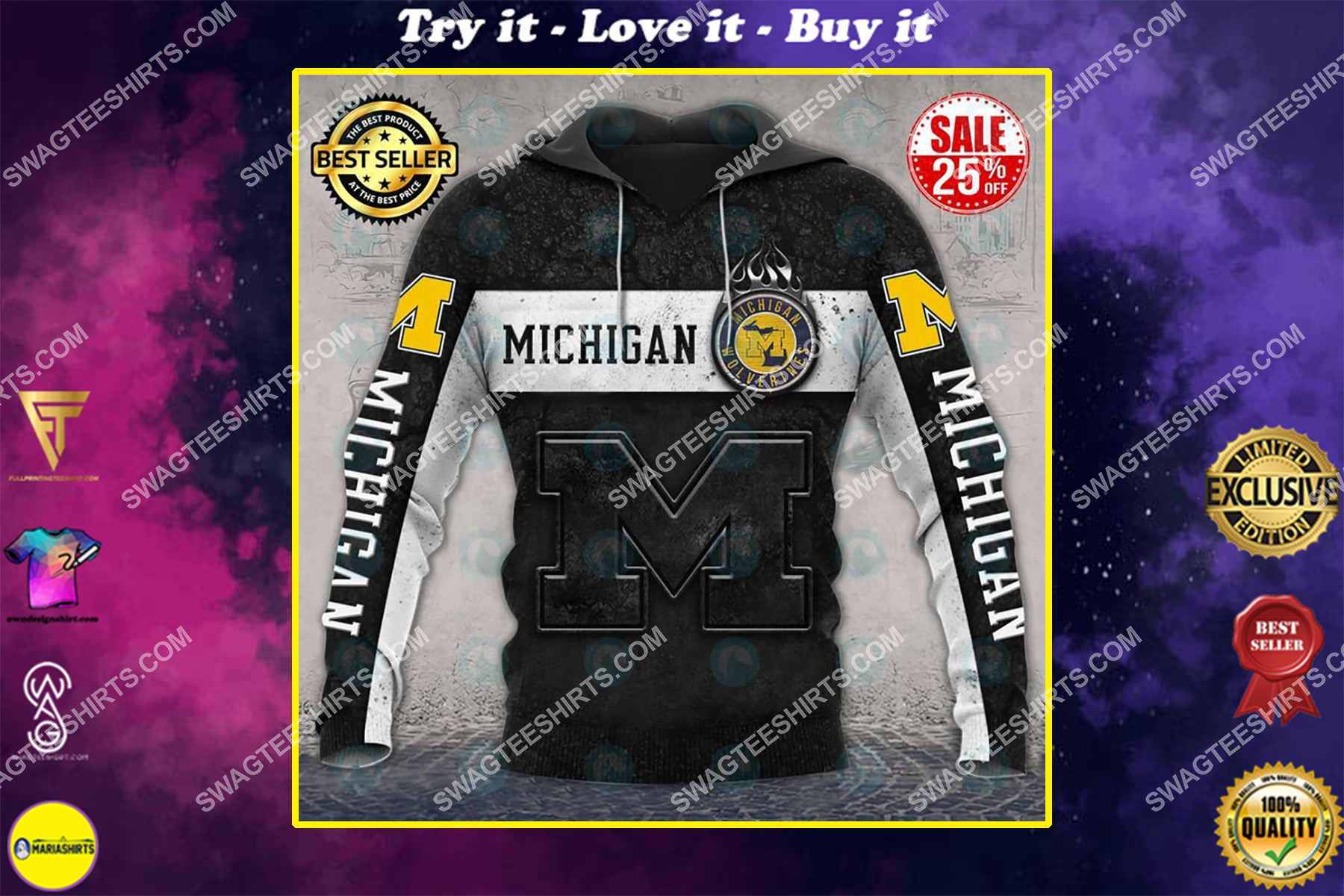 the michigan wolverines football team all over printed shirt