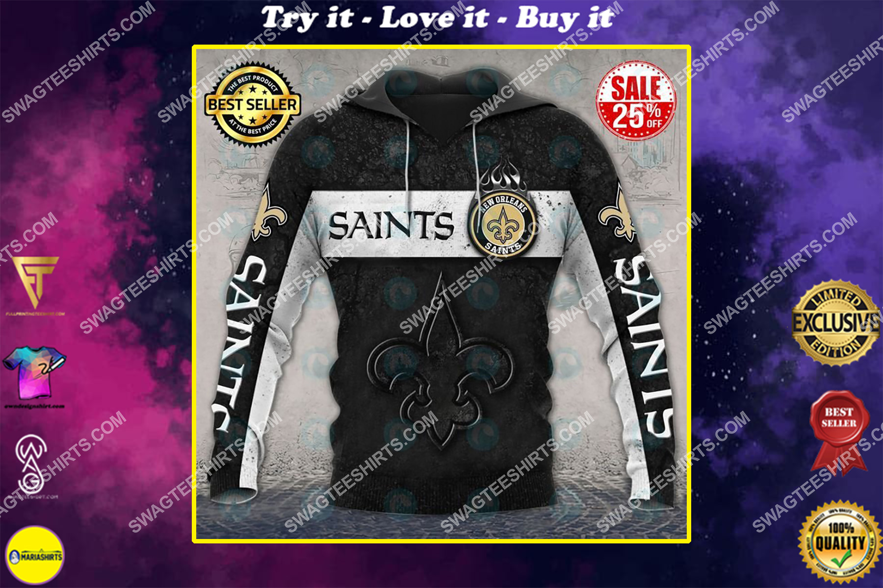 the new orleans saints football all over printed shirt