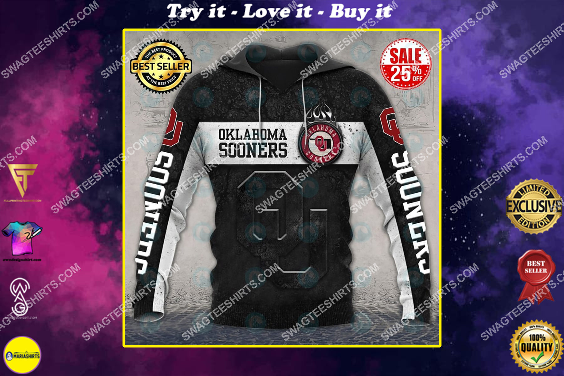 the oklahoma sooners football team all over printed shirt