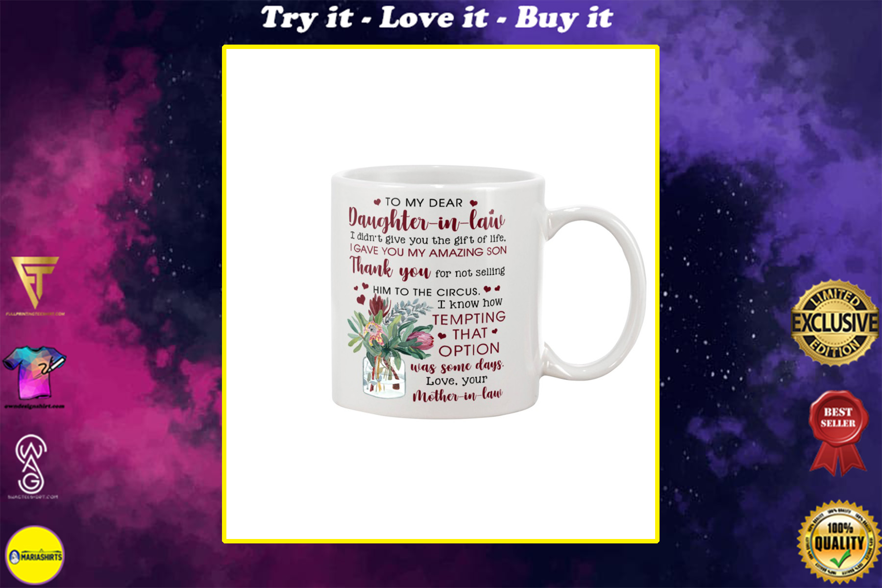 to my dear daughter-in-law from your mother-in-law mug
