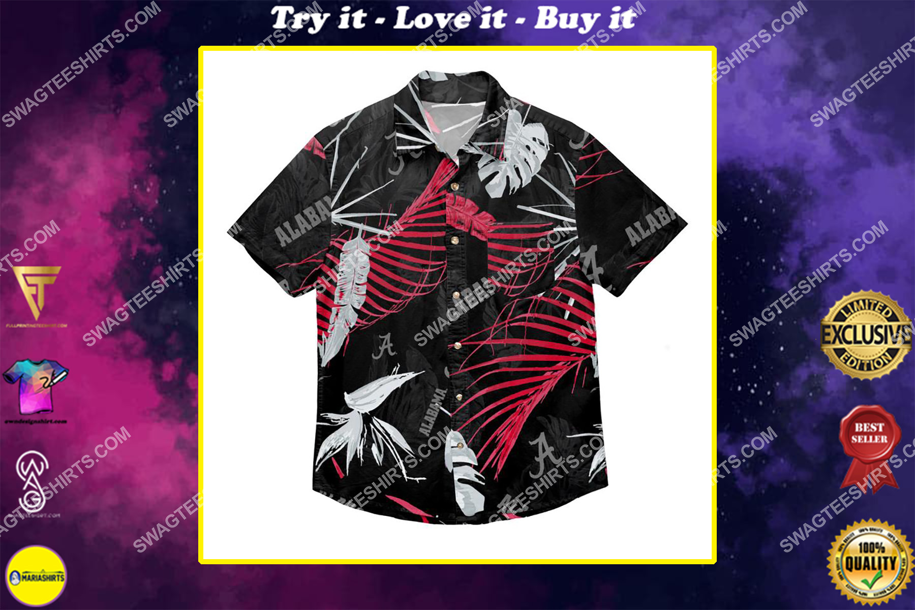 tropical alabama crimson tide ncaa full print hawaiian shirt