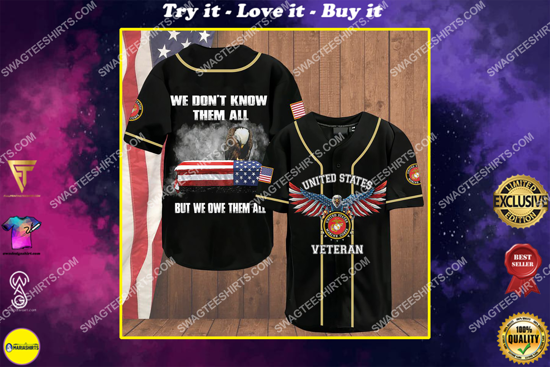 we don't know them all but we owe them all marines veteran baseball shirt
