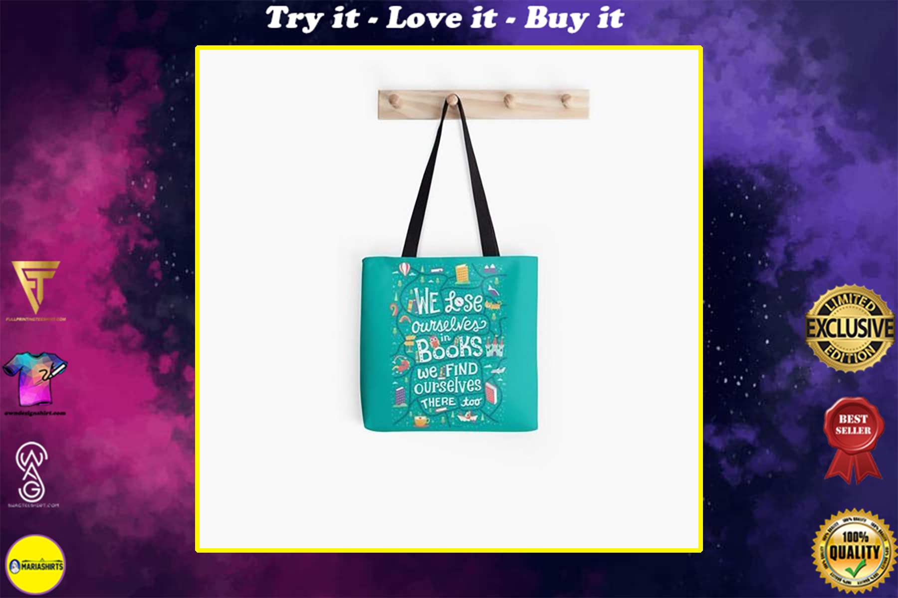 we lose ourselves in books we find ourselves there too tote bag