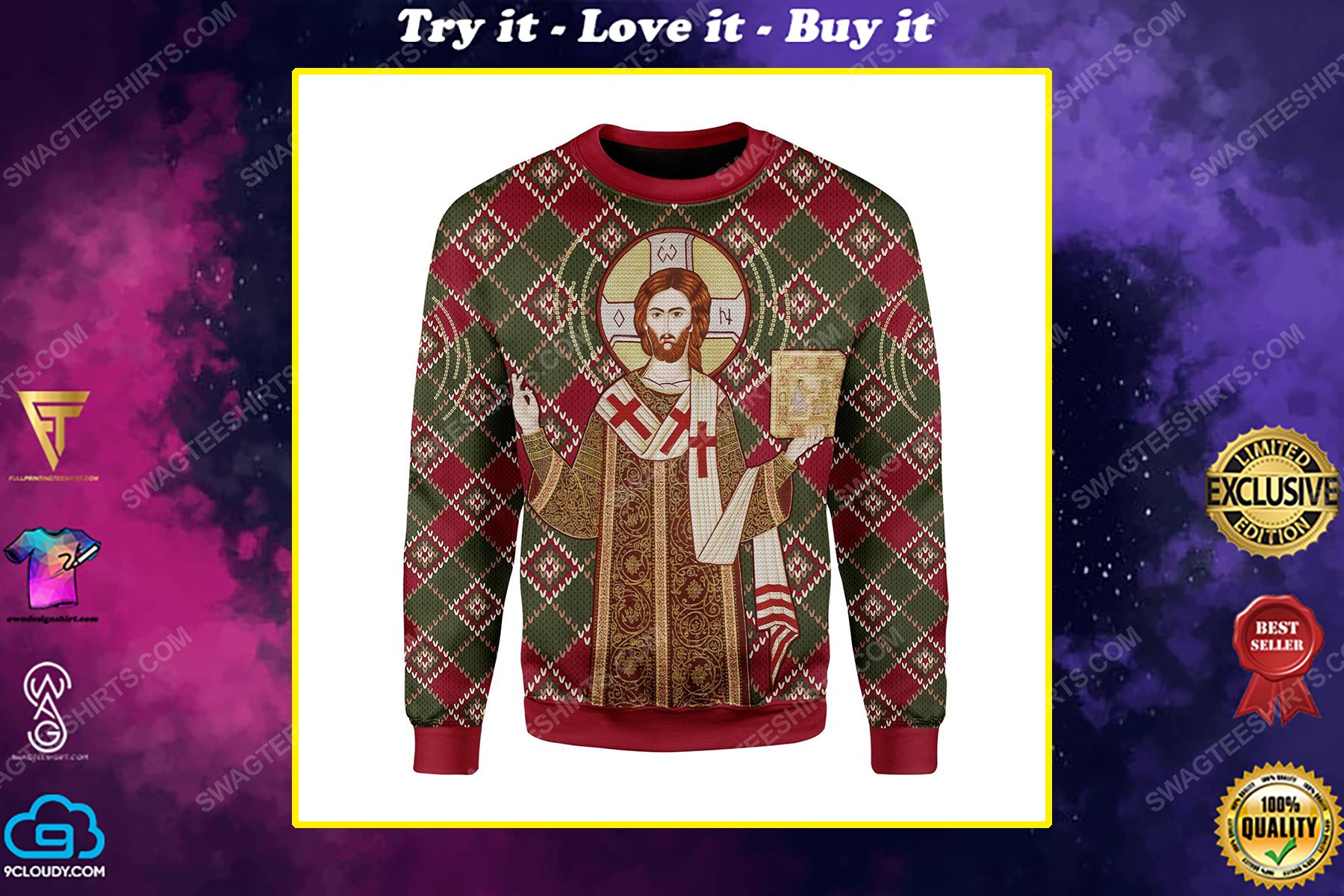 Christmas time orthodox christian ugly christmas sweater