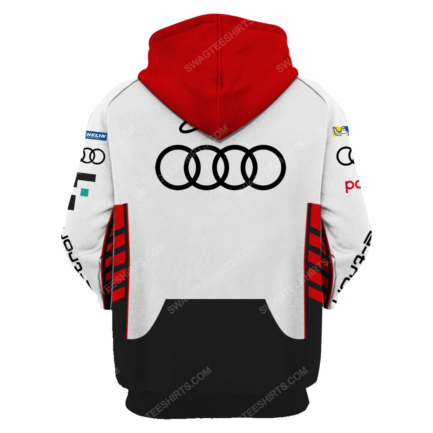 Audi e-tron schwarzer racing team motorsport full printing hoodie - back