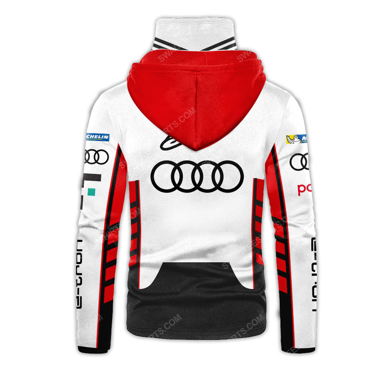 Audi e-tron schwarzer racing team motorsport full printing hoodie mask - back