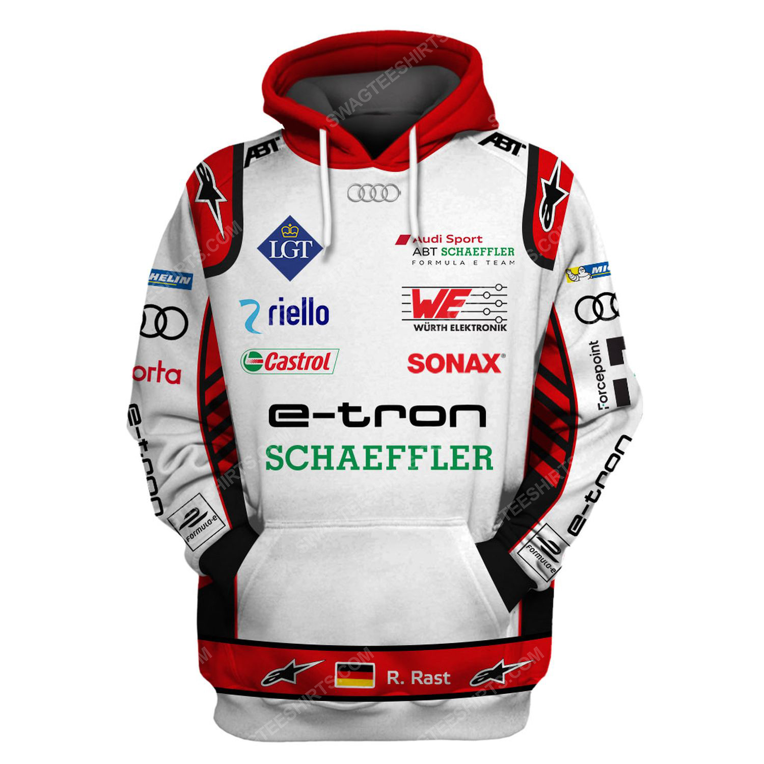 Audi e-tron schwarzer racing team motorsport full printing hoodie