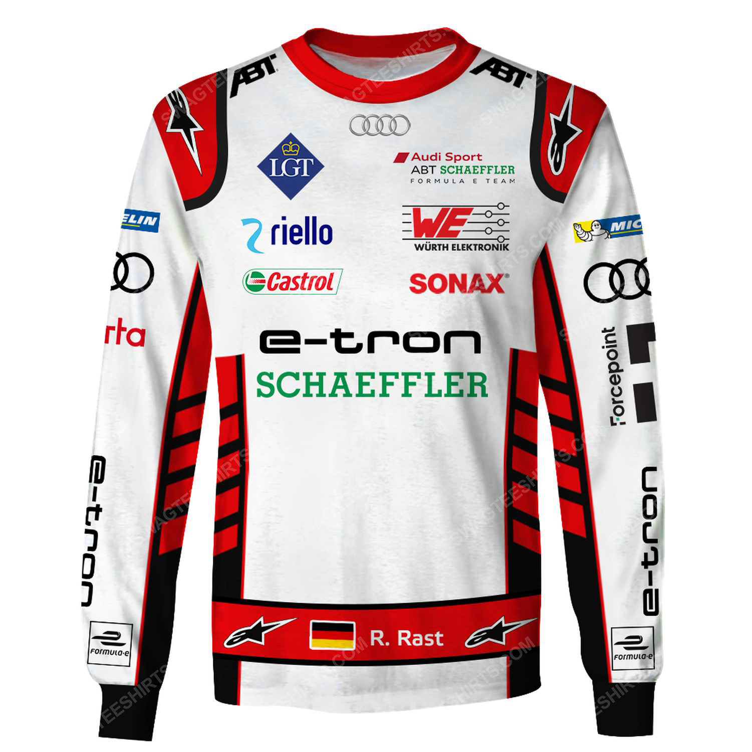 Audi e-tron schwarzer racing team motorsport full printing sweatshirt