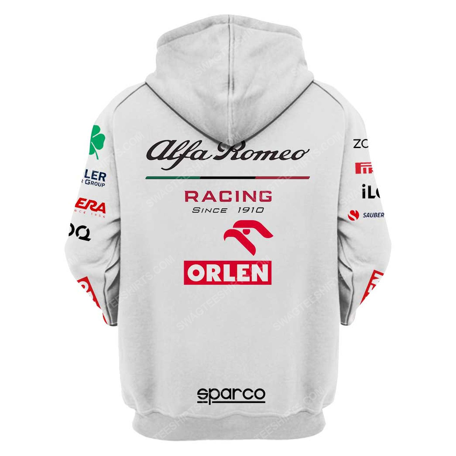 Custom alfa romeo racing team motorsport full printing hoodie - back