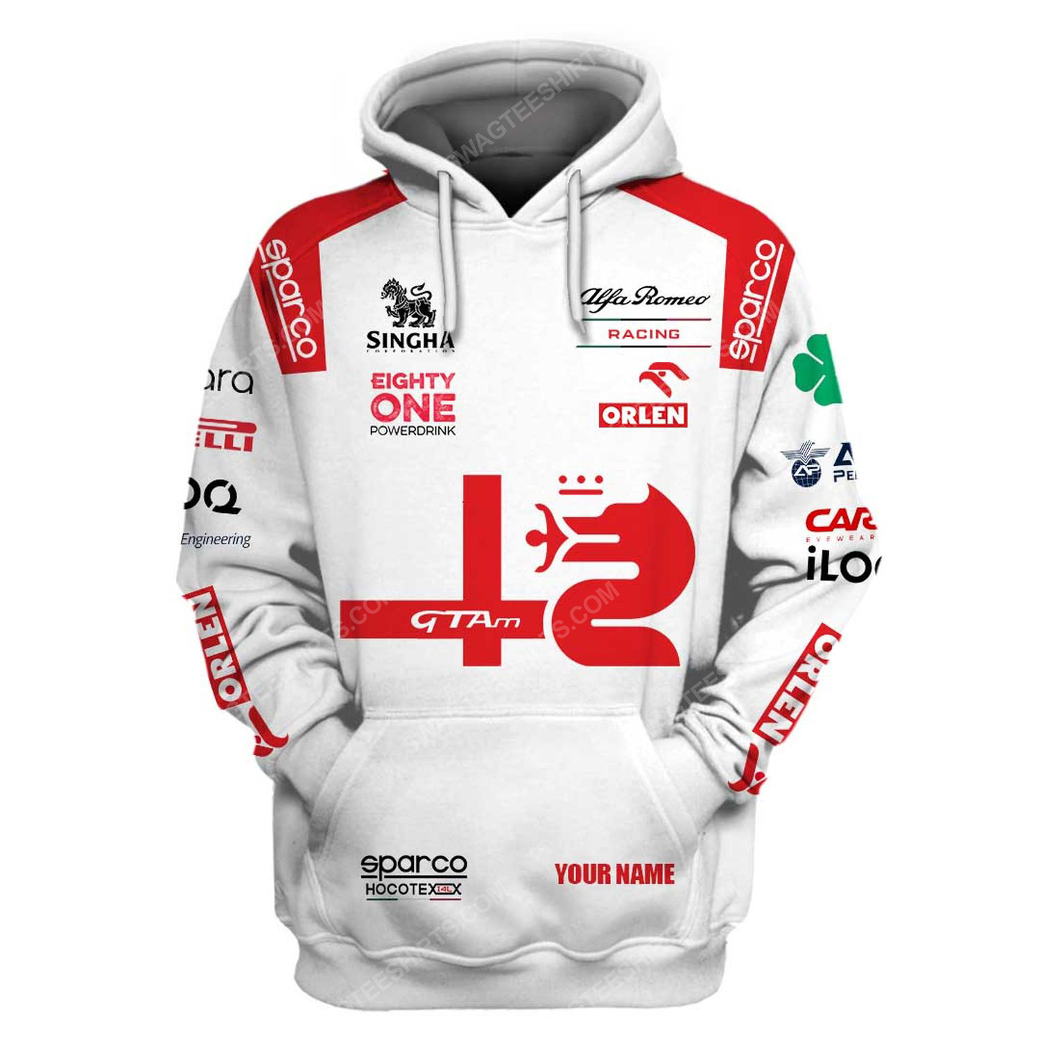 Custom alfa romeo racing team motorsport full printing hoodie