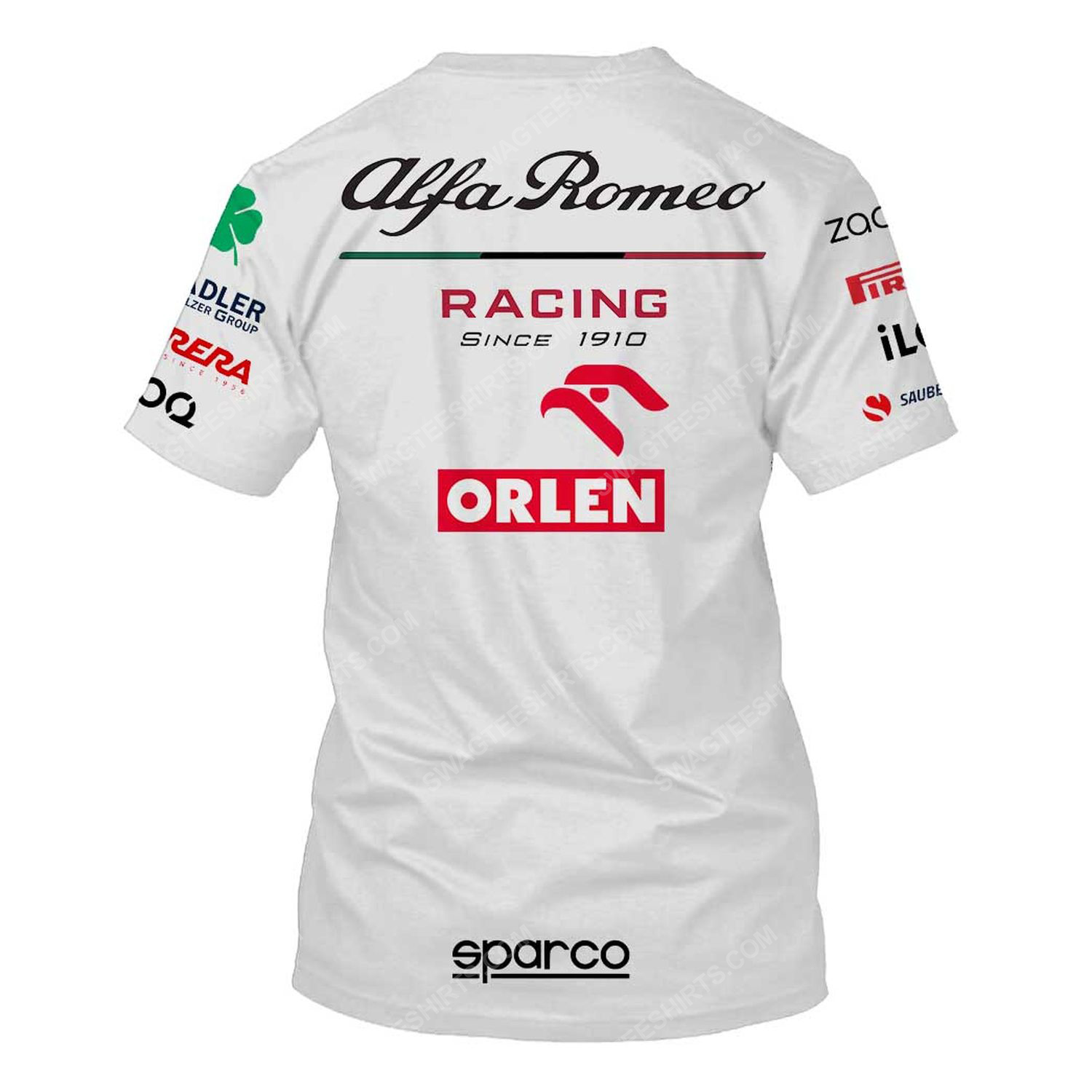 Custom alfa romeo racing team motorsport full printing tshirt - back