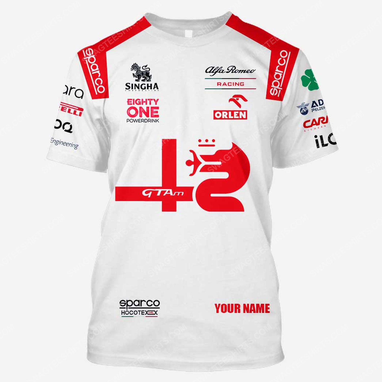 Custom alfa romeo racing team motorsport full printing tshirt