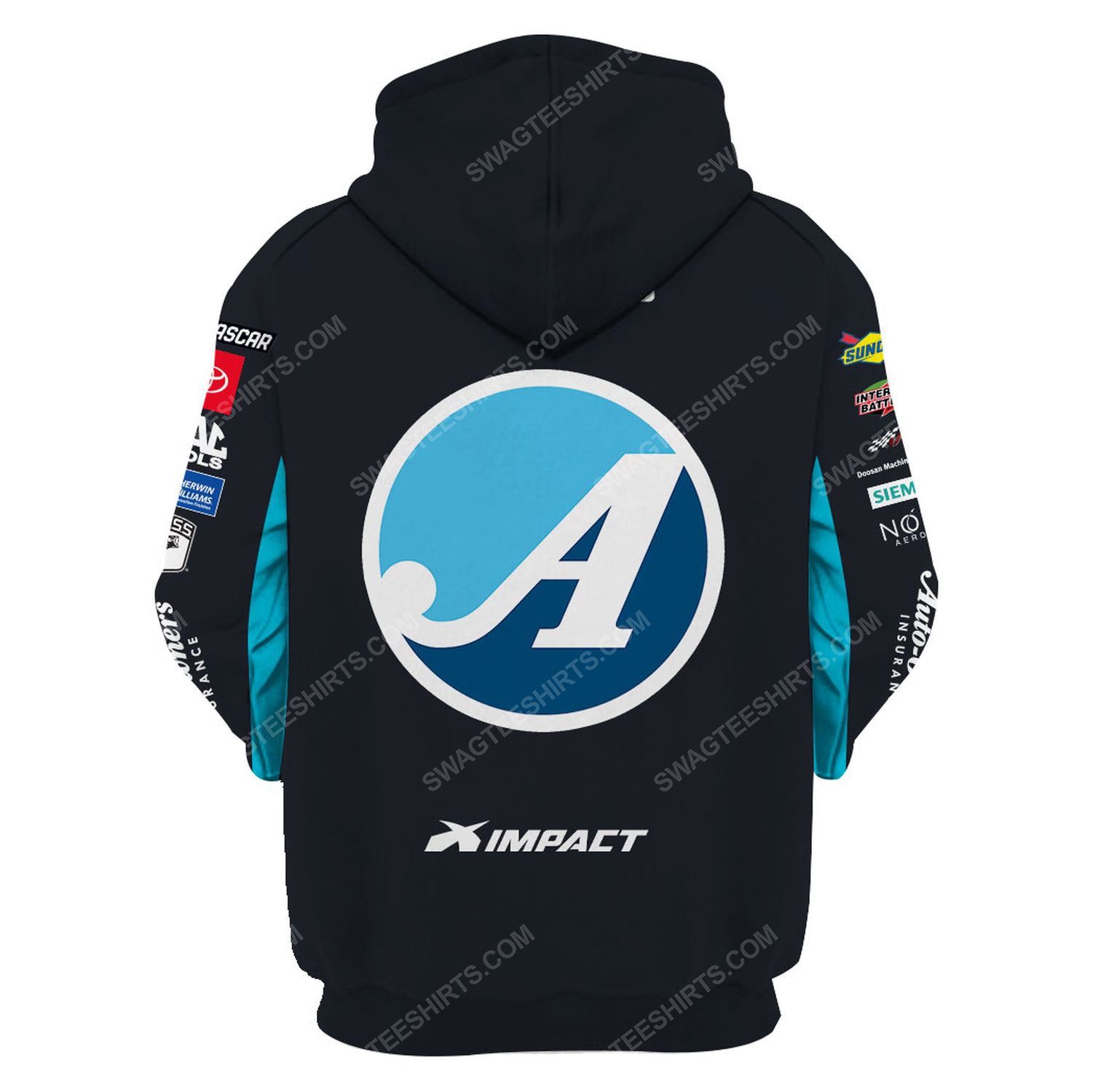 Custom auto-owners insurance racing team motorsport full printing hoodie - back