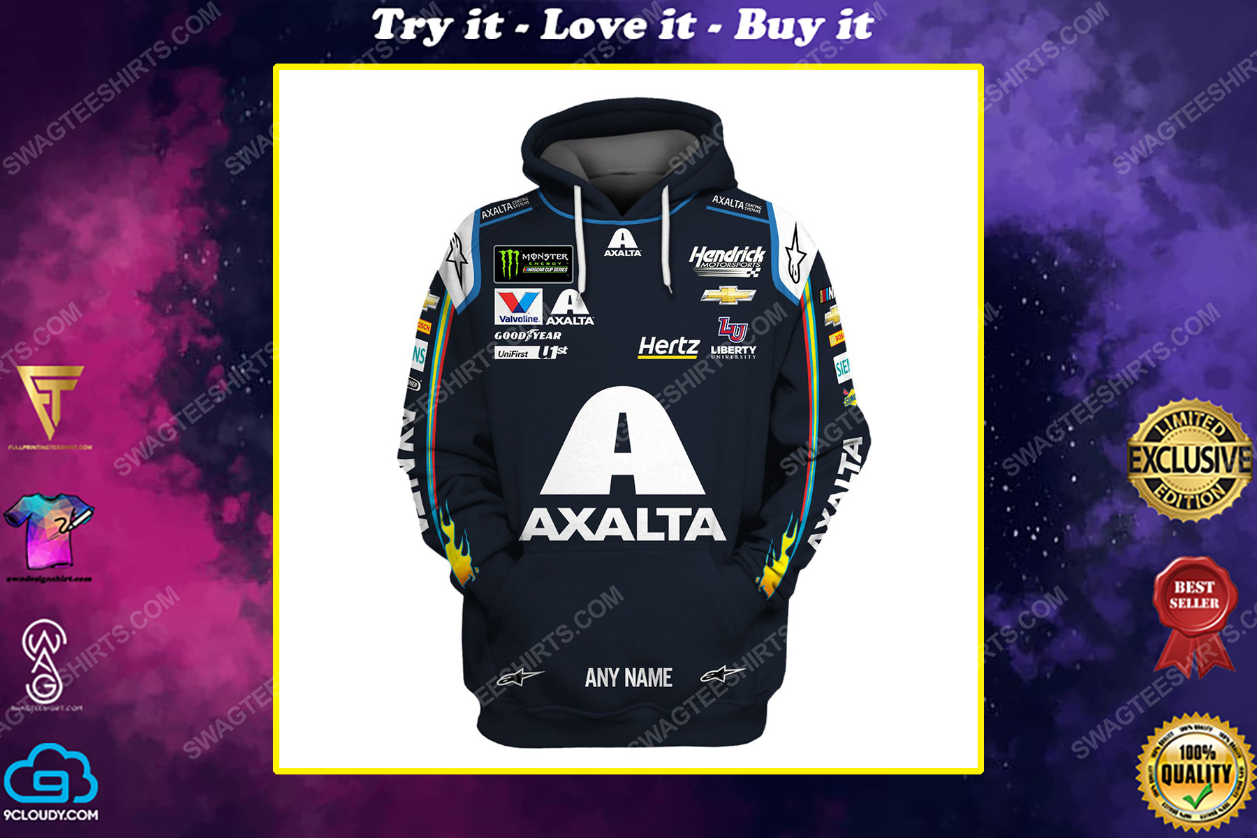 Custom axalta coating systems racing team motorsport full printing shirt