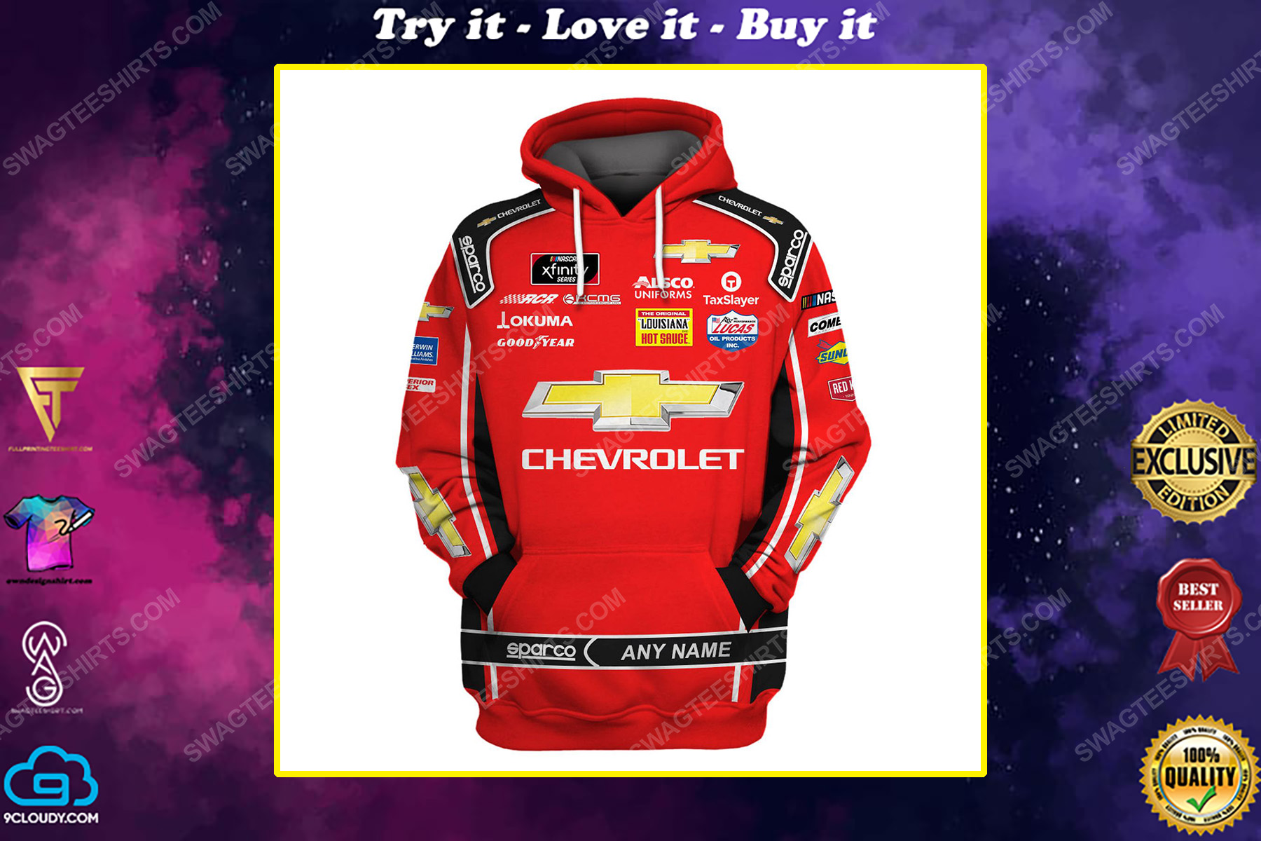 Custom chevrolet racing team motorsport full printing shirt