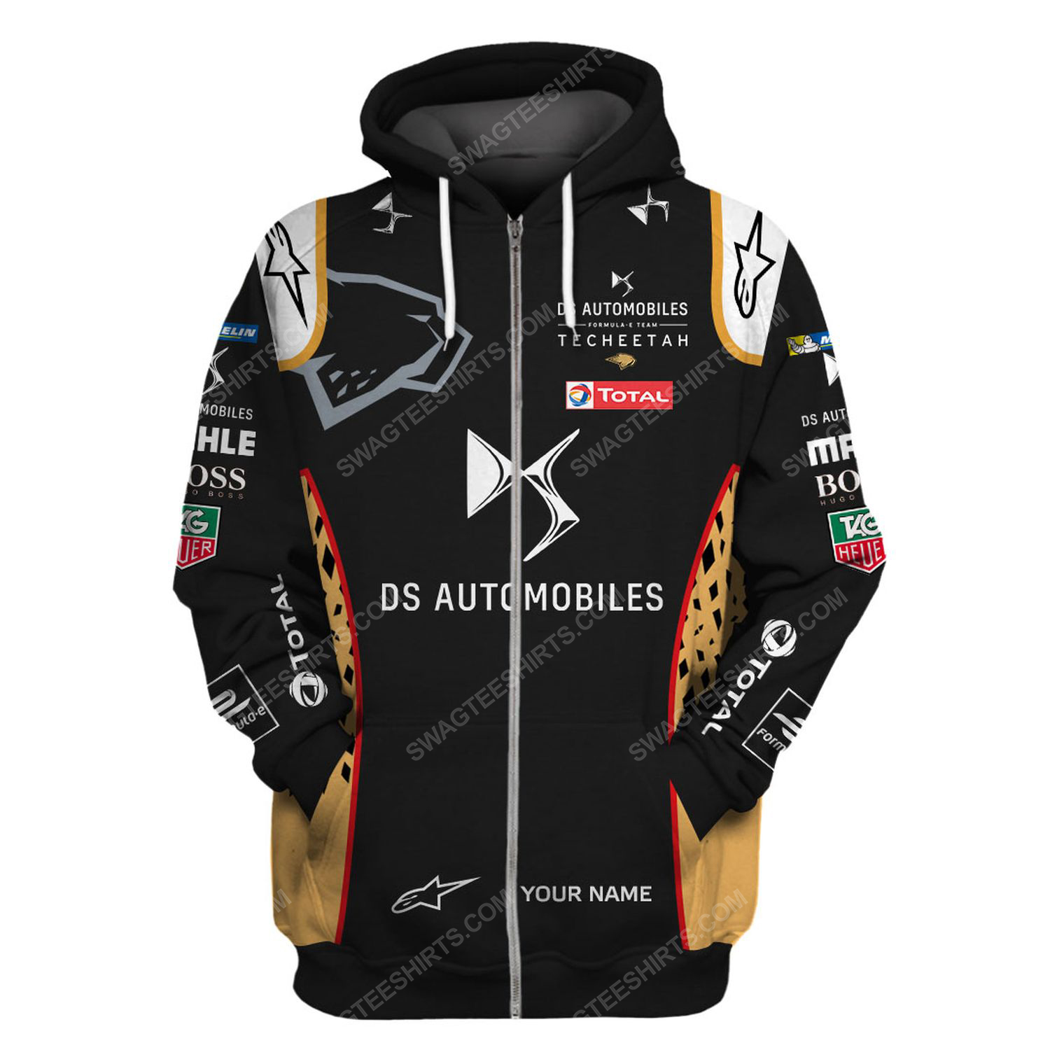 Custom ds automobiles racing team motorsport full printing zip hoodie