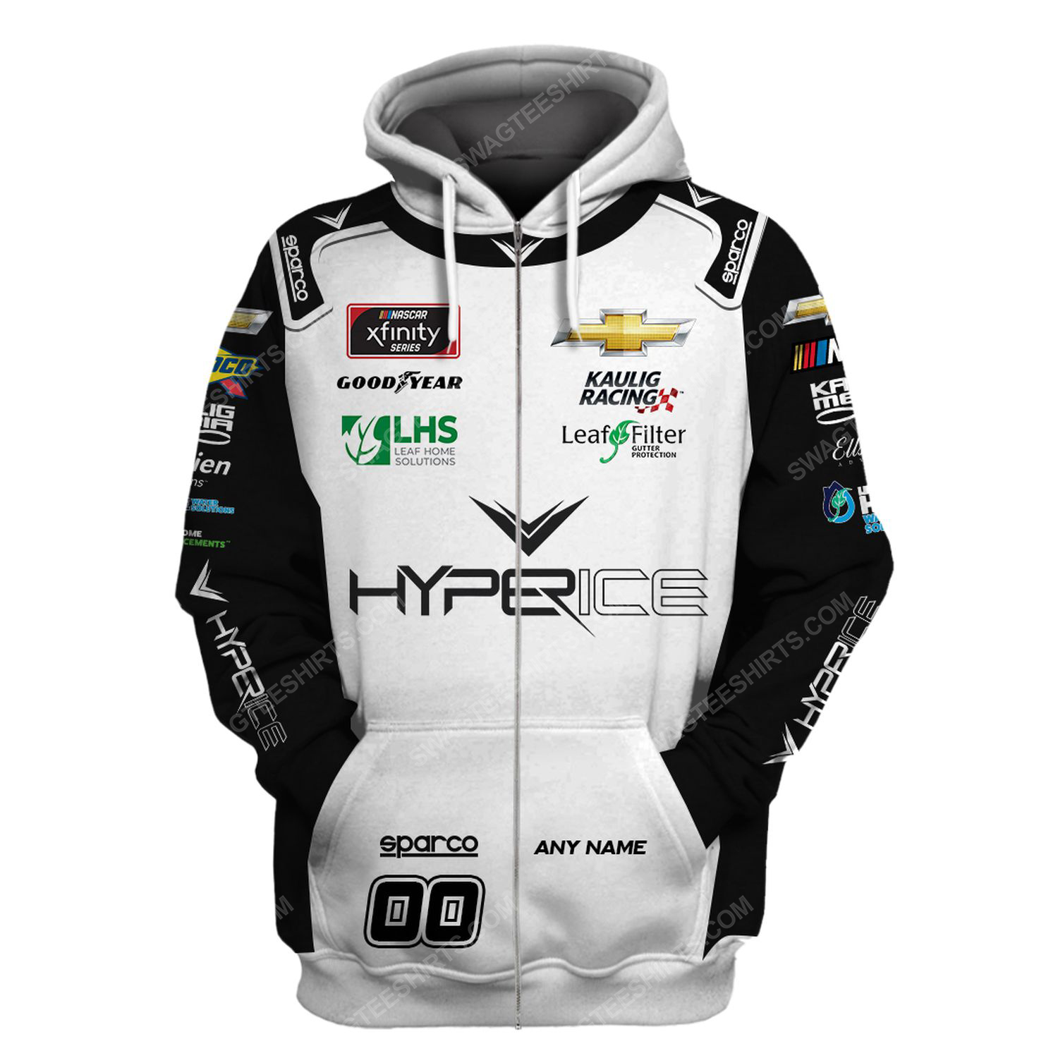 Custom hyperice racing team motorsport full printing zip hoodie