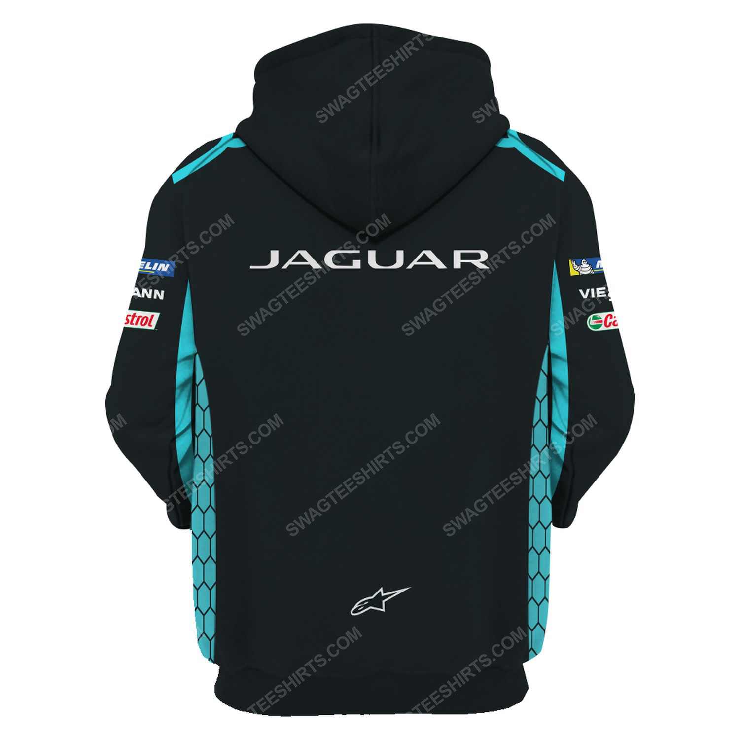 Custom jaguar racing team motorsport full printing hoodie - back