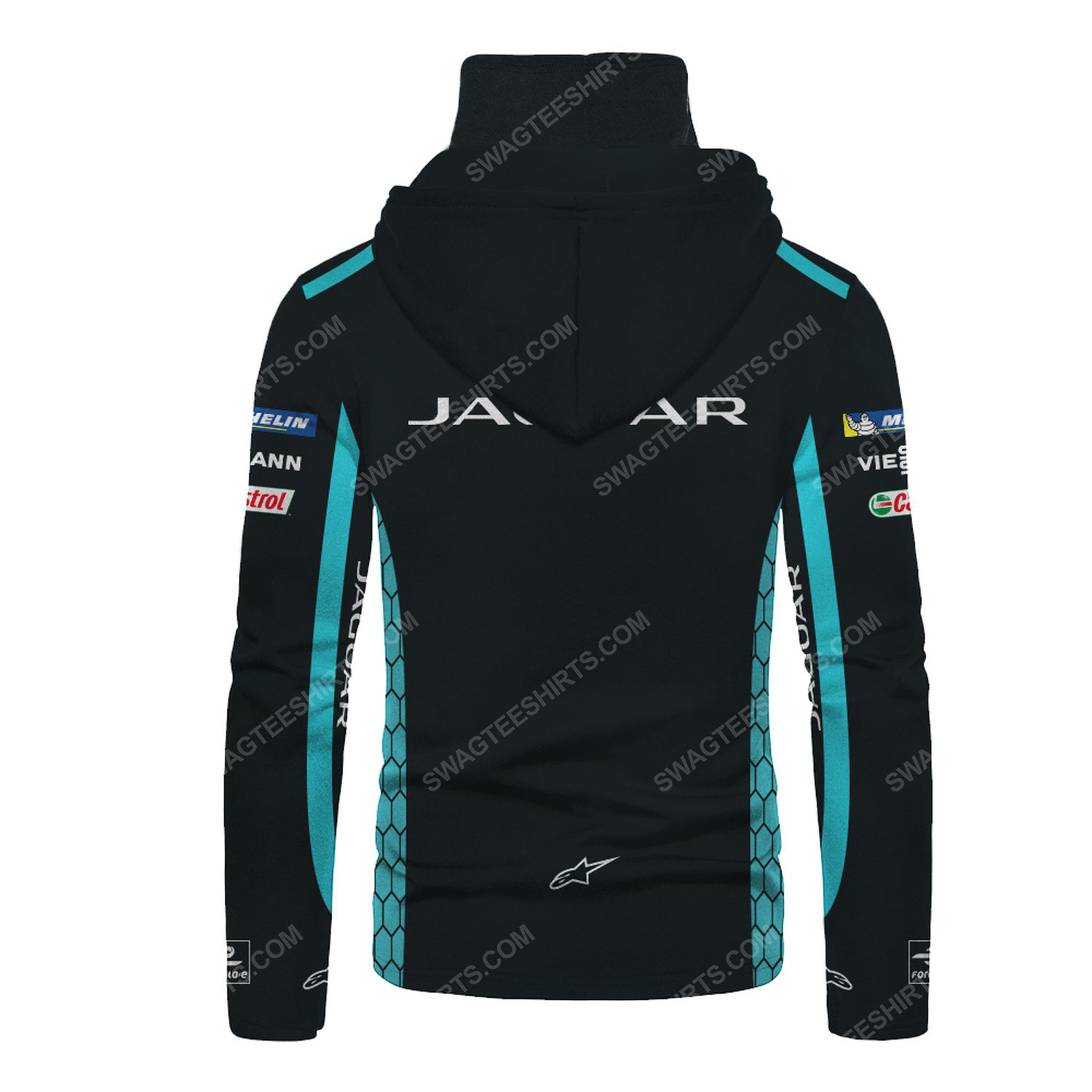 Custom jaguar racing team motorsport full printing hoodie mask - back