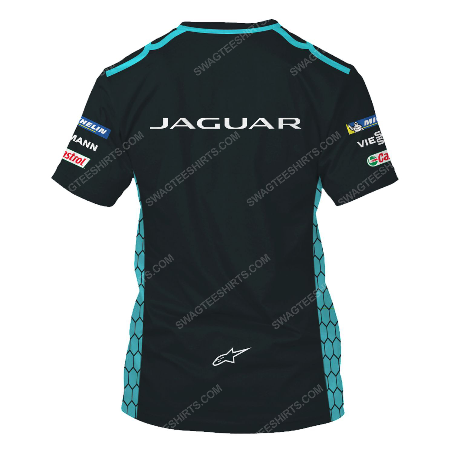 Custom jaguar racing team motorsport full printing tshirt - back