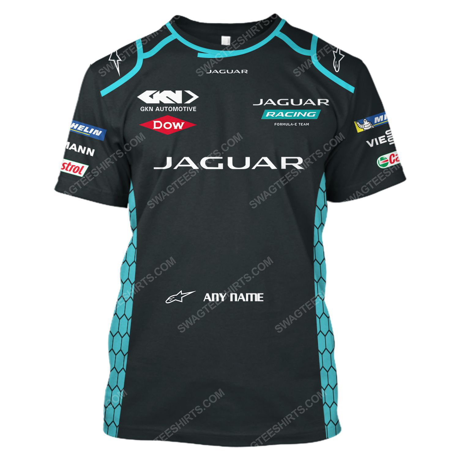 Custom jaguar racing team motorsport full printing tshirt