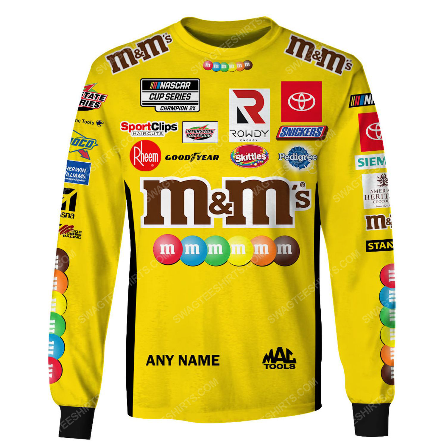 Custom m and m nascar racing team motorsport full printing sweatshirt