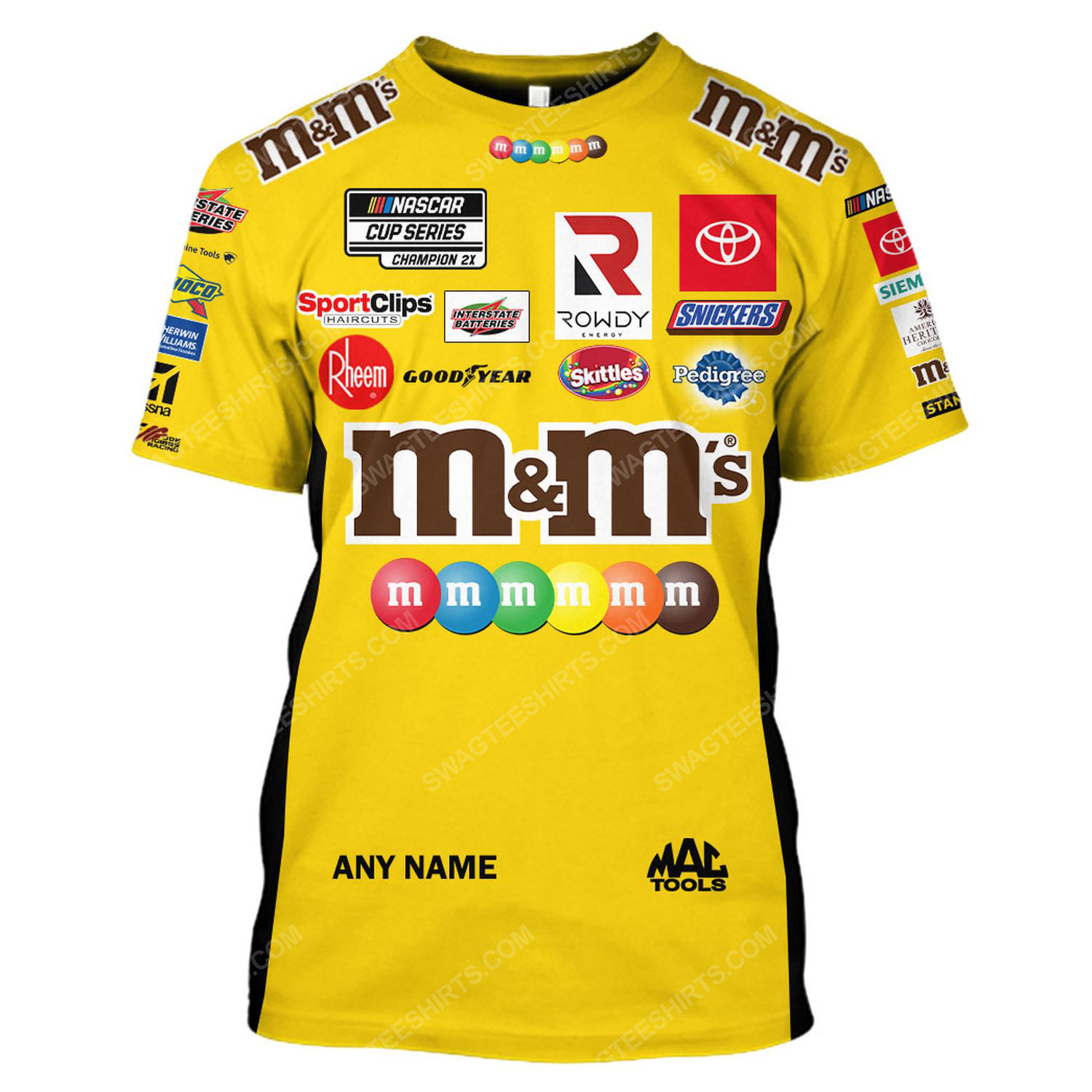 Custom m and m nascar racing team motorsport full printing tshirt