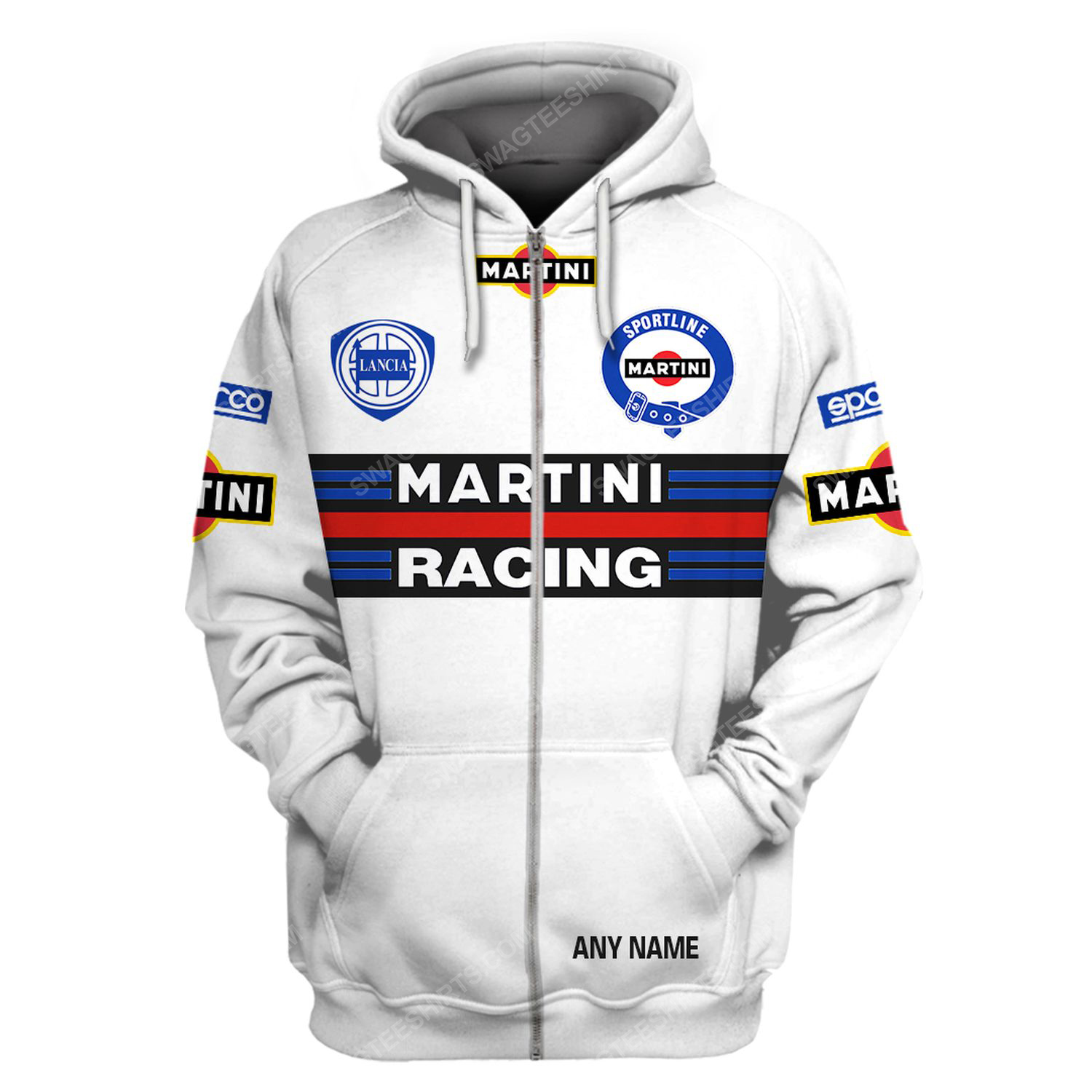 Custom martini racing team motorsport full printing zip hoodie
