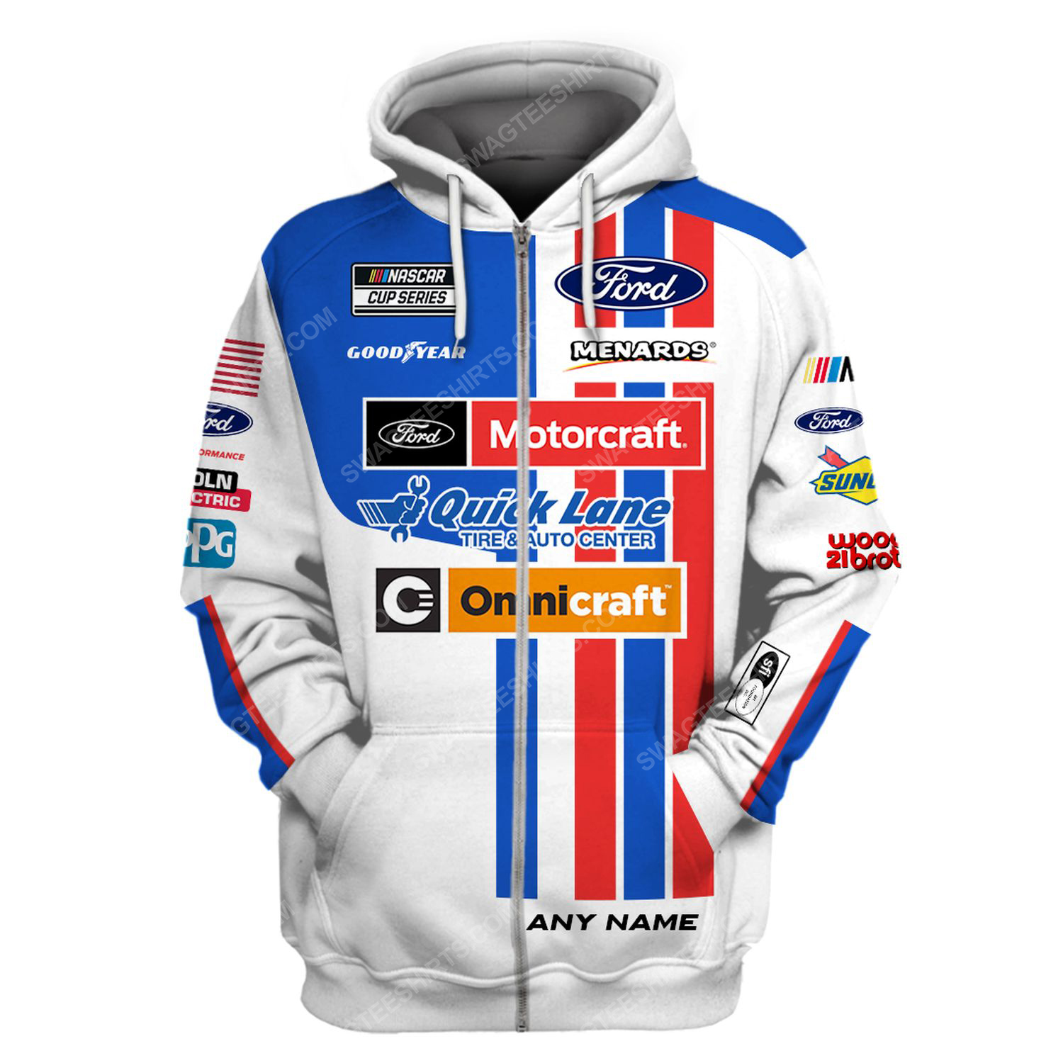 Custom motorcraft racing team motorsport full printing zip hoodie
