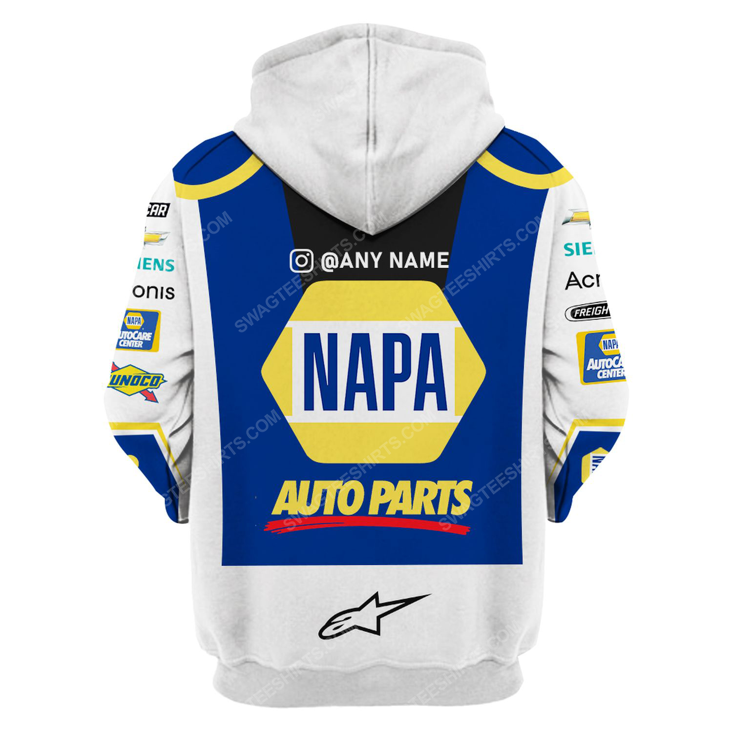 Custom napa auto parts racing team motorsport full printing hoodie - back