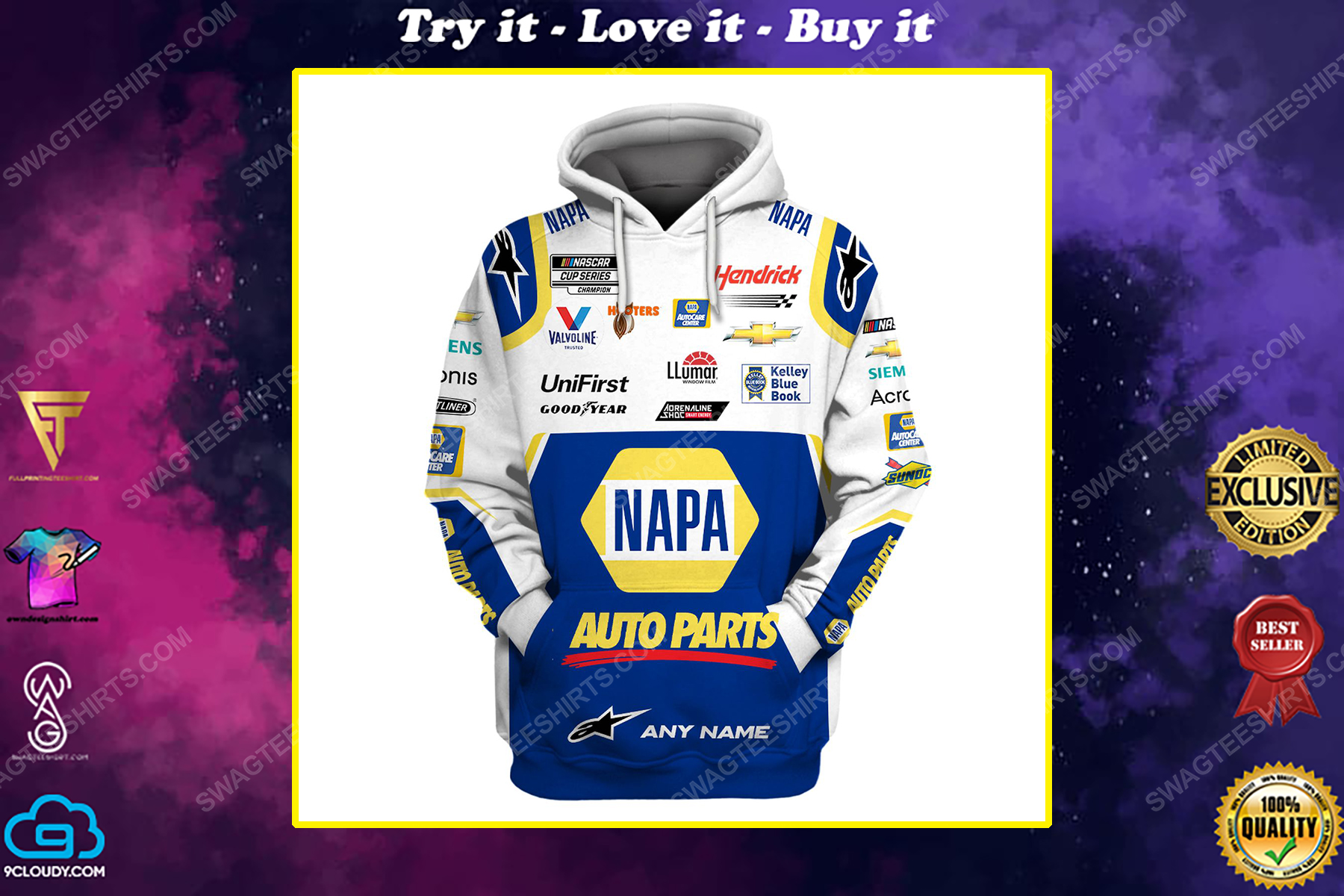Custom napa auto parts racing team motorsport full printing shirt