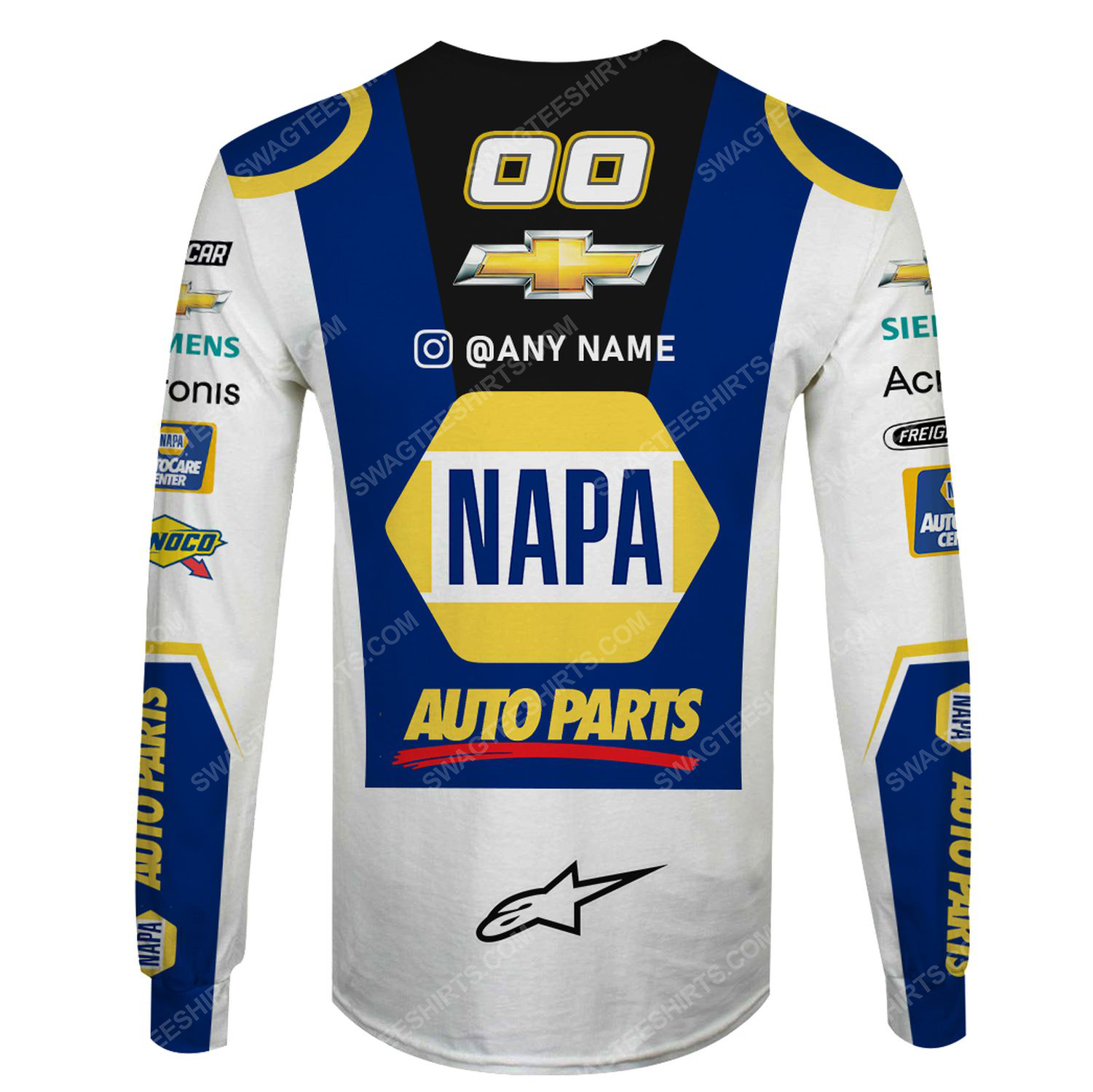 Custom napa auto parts racing team motorsport full printing sweatshirt - back