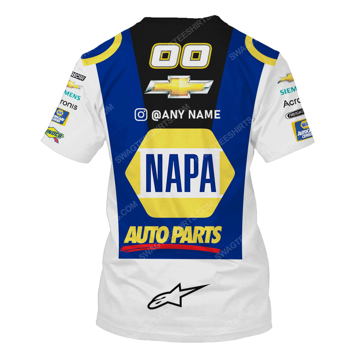 Custom napa auto parts racing team motorsport full printing tshirt - back
