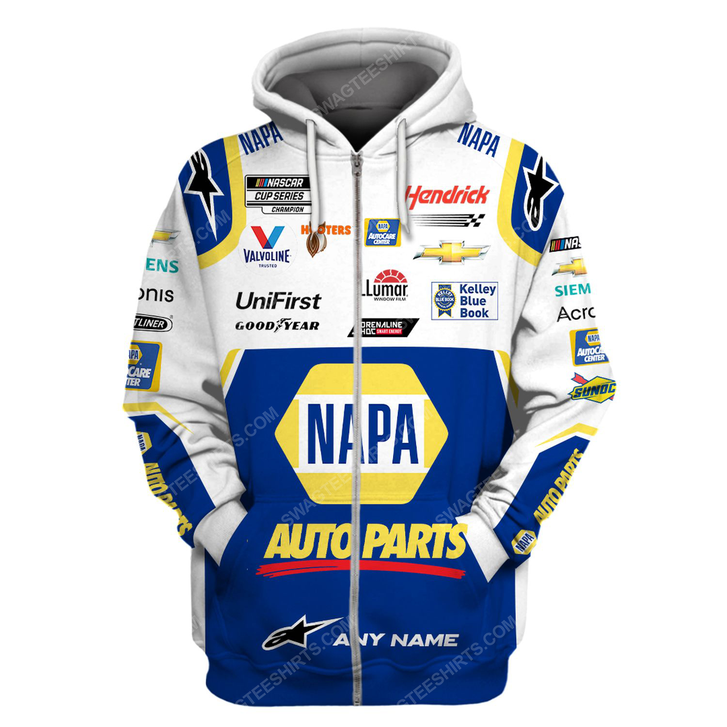 Custom napa auto parts racing team motorsport full printing zip hoodie