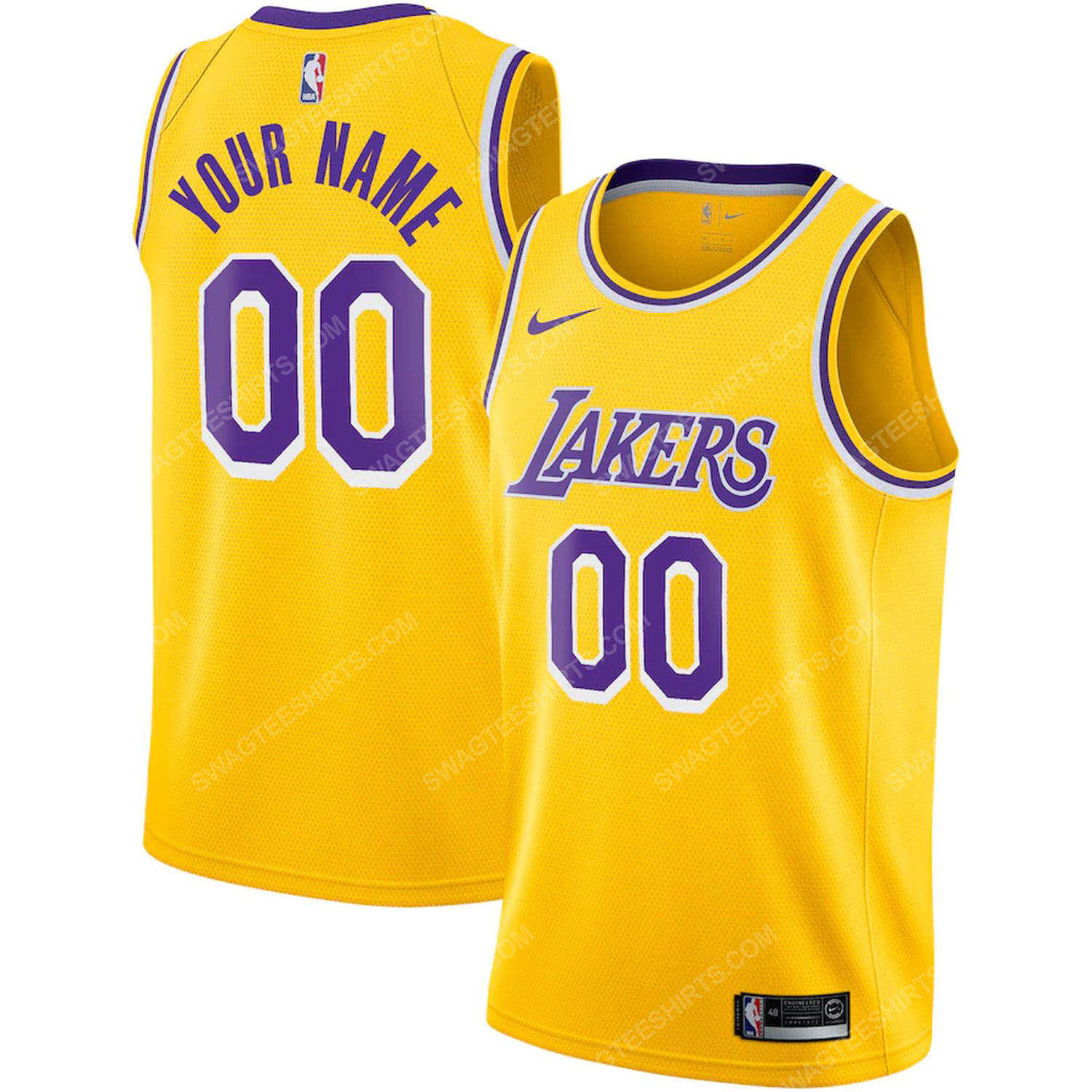 Custom nba los angeles lakers basketball jersey-icon edition- gold