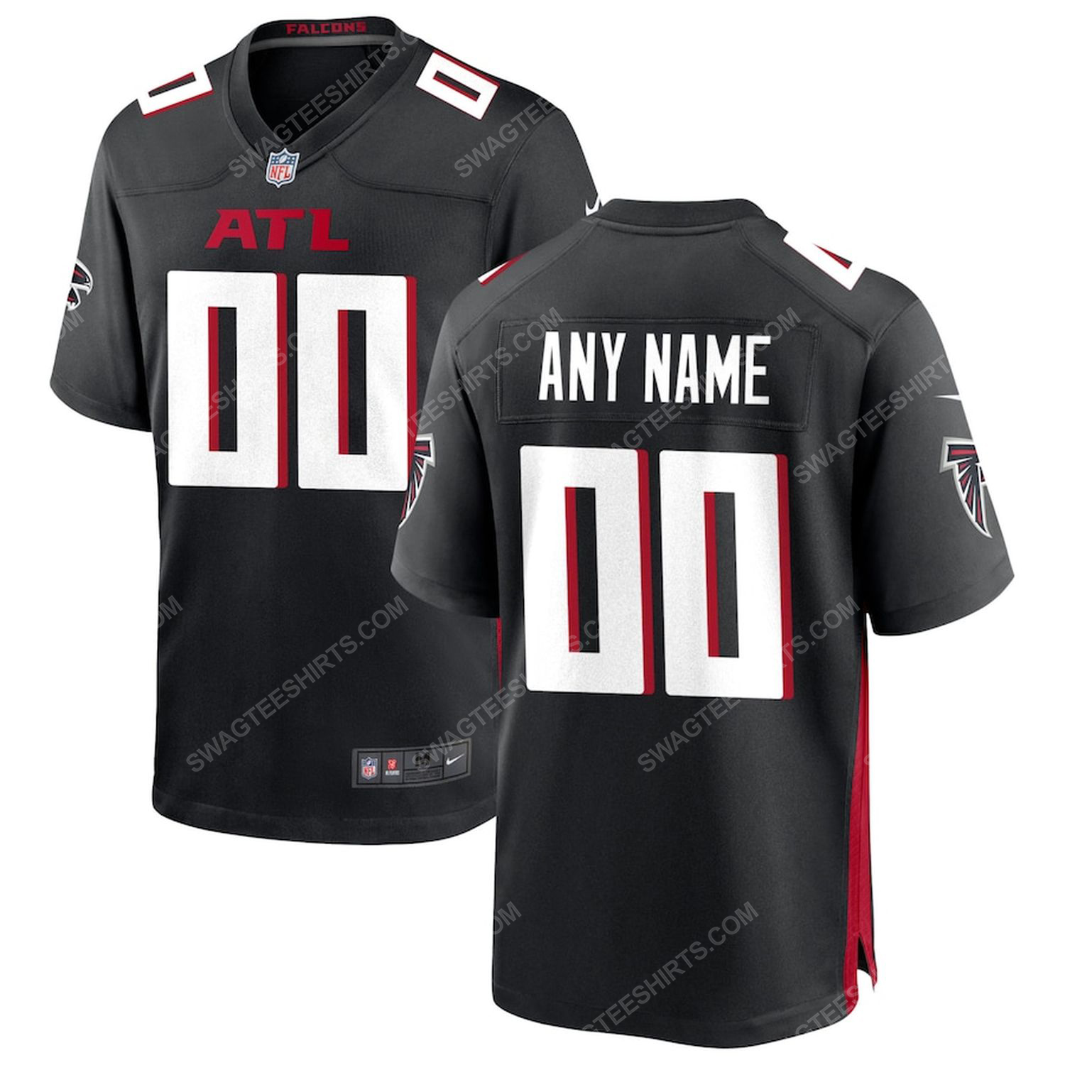 Custom nfl atlanta falcons full print football jersey-black - Copy