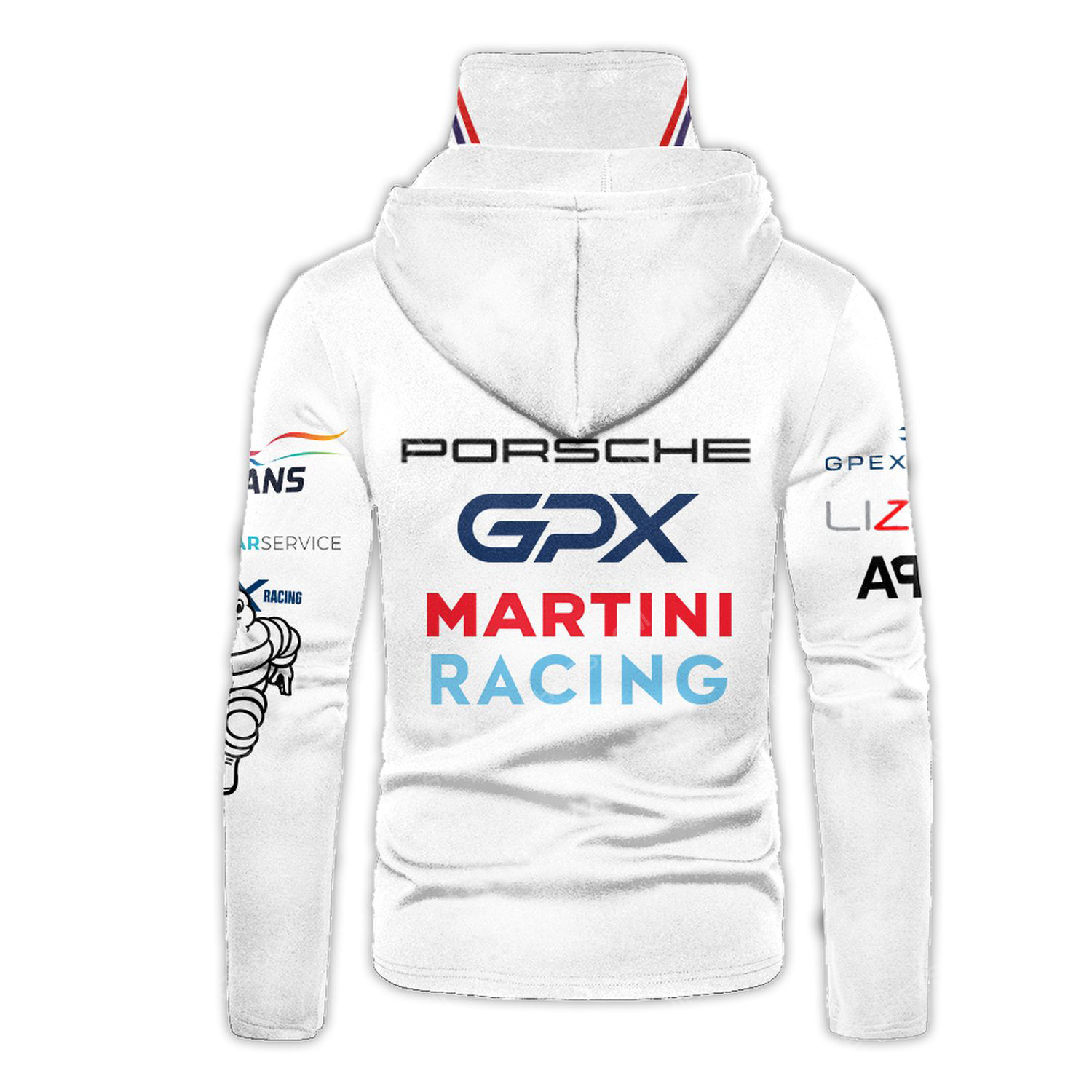 Custom porsche racing team motorsport full printing hoodie mask - back