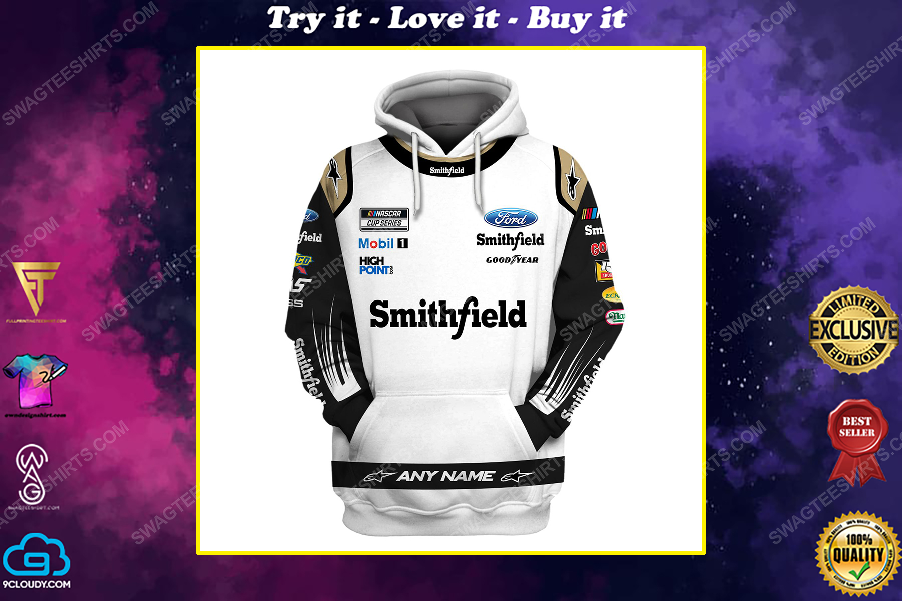Custom smithfield foods racing team motorsport full printing shirt