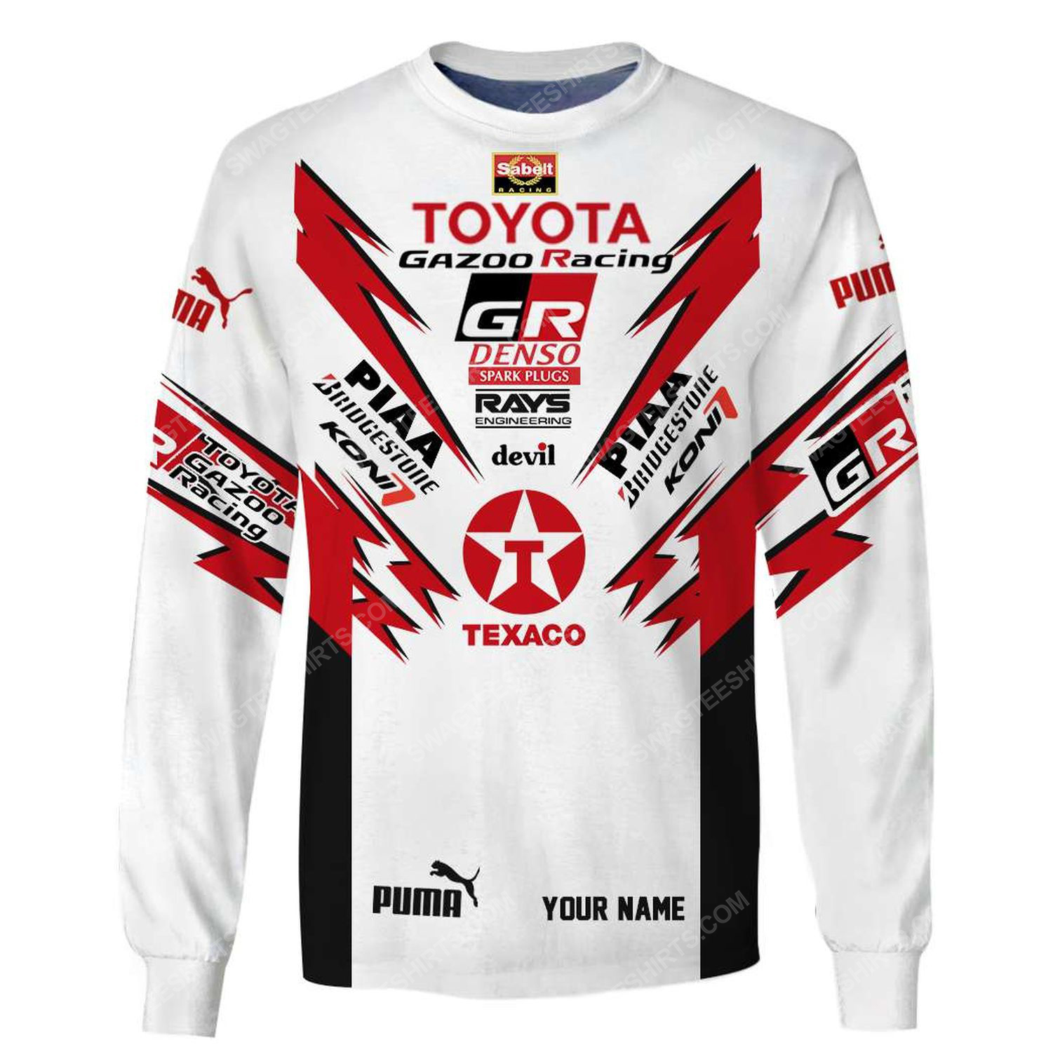 Custom toyota gazoo racing team motorsport full printing sweatshirt