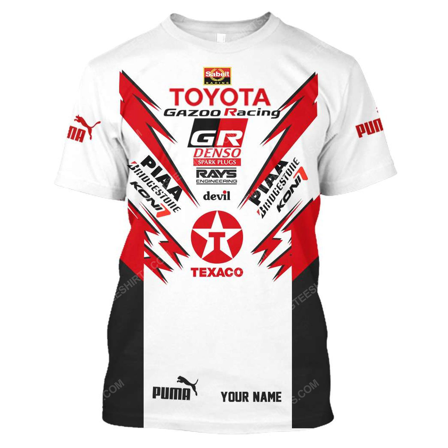 Custom toyota gazoo racing team motorsport full printing tshirt