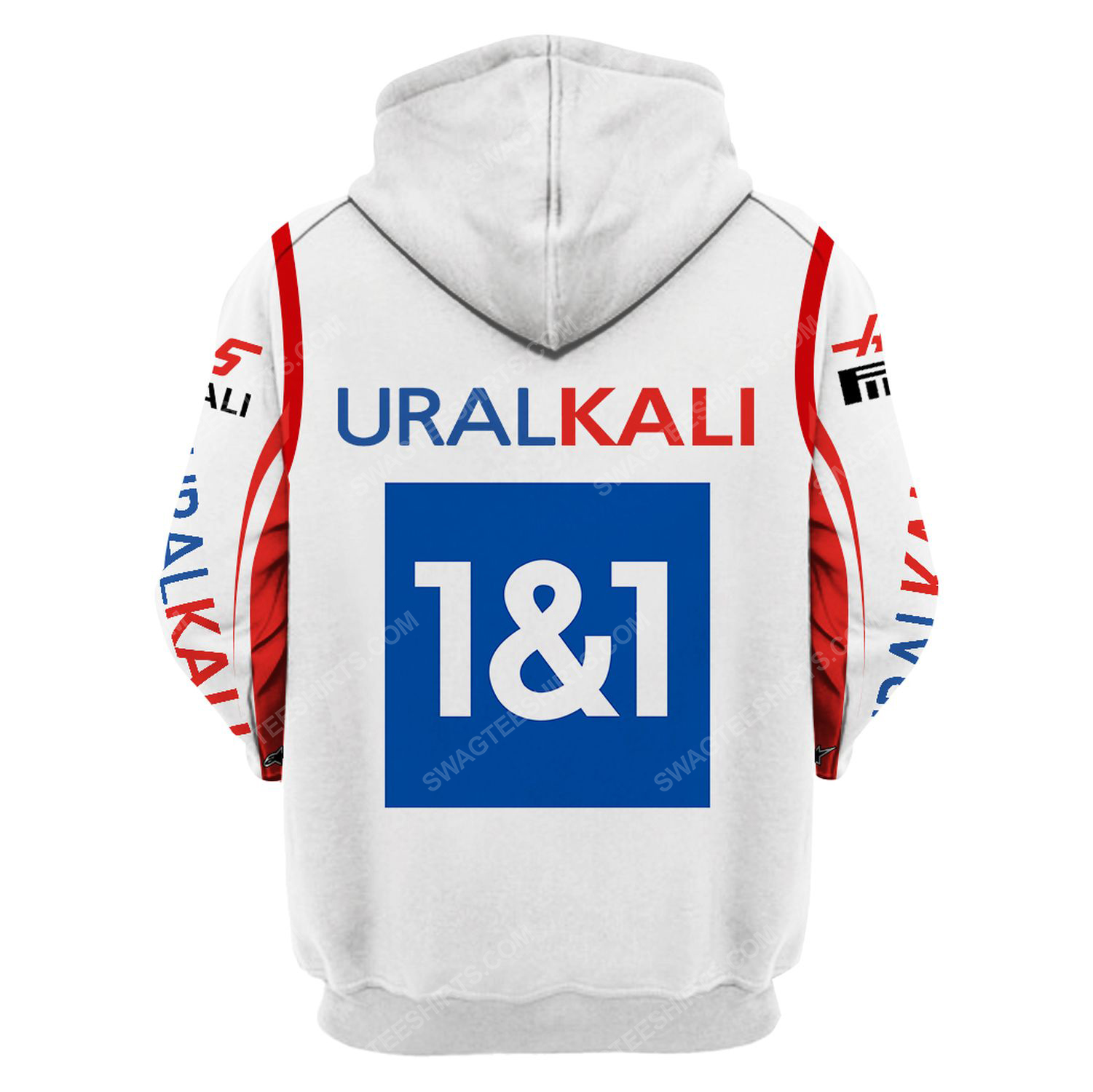 Custom uralkali racing team motorsport full printing hoodie - back