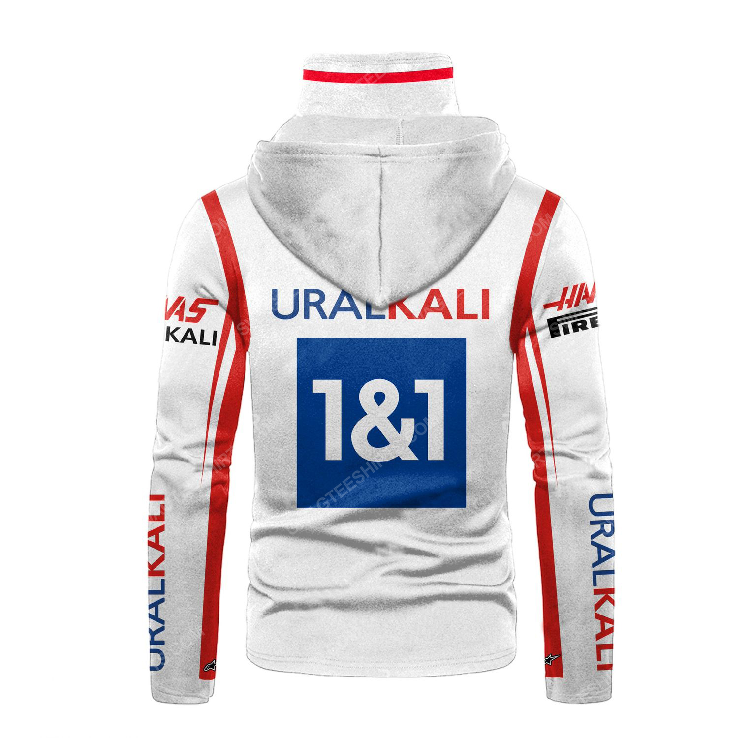 Custom uralkali racing team motorsport full printing hoodie mask - back