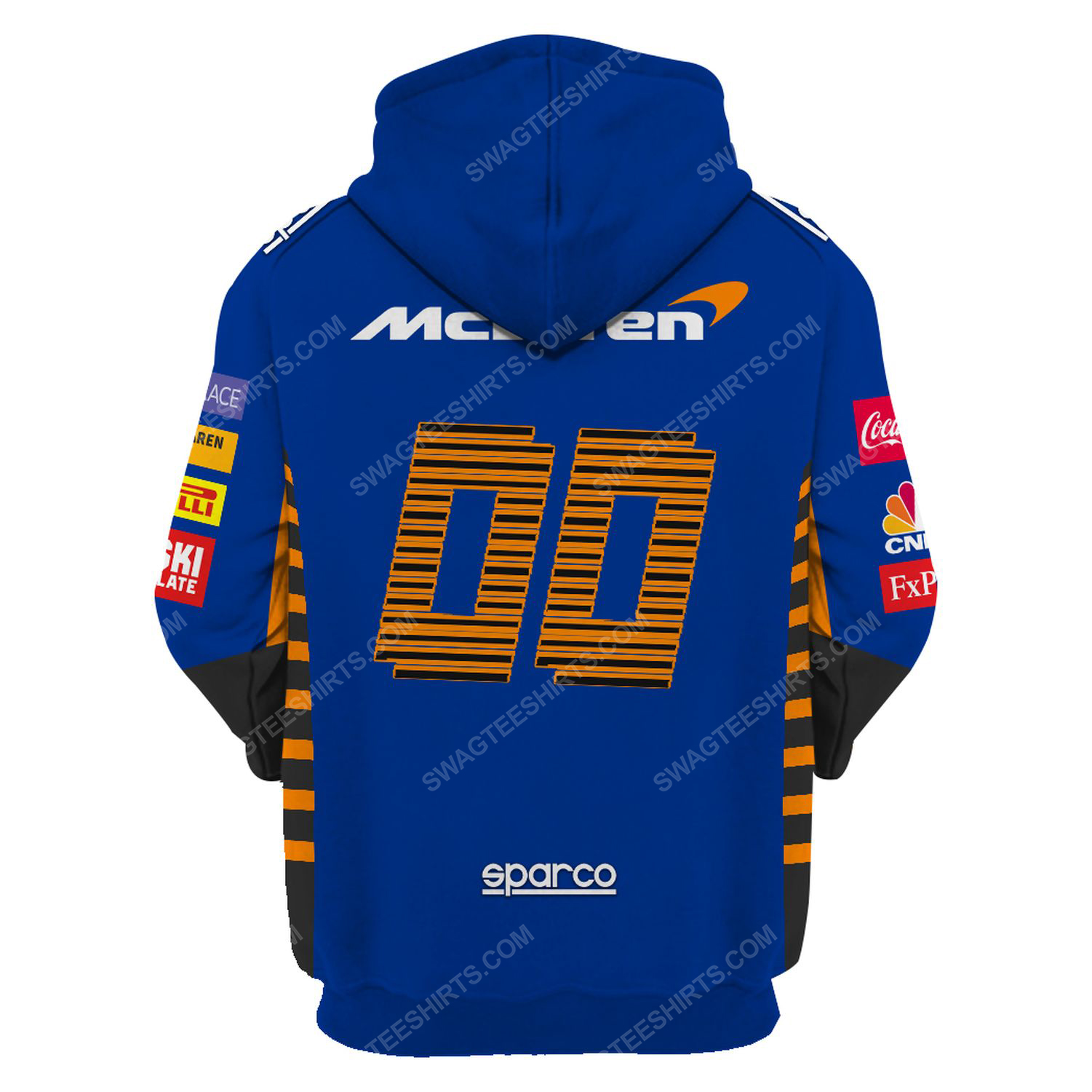 Dell technologies racing team motorsport full printing hoodie - back