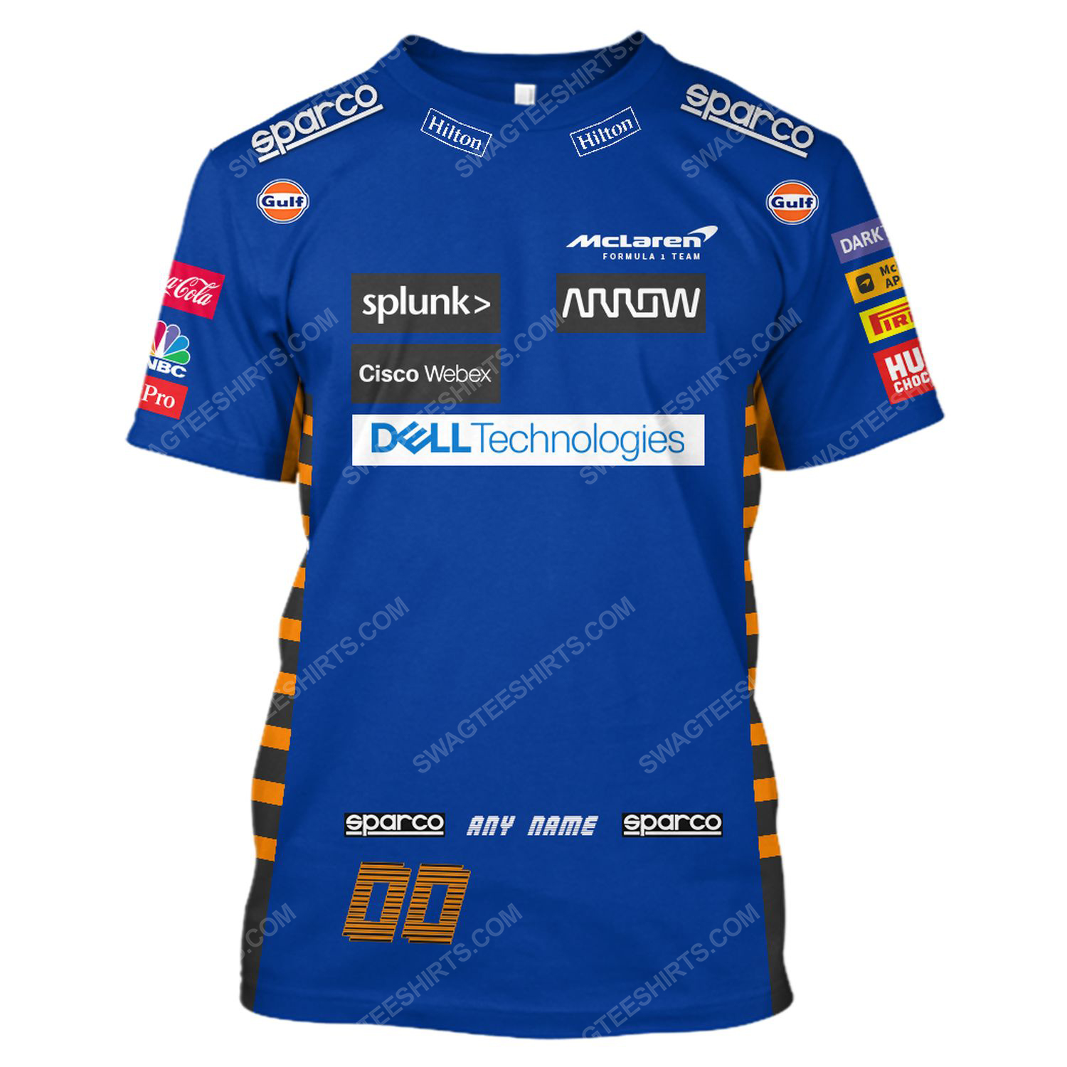 Dell technologies racing team motorsport full printing tshirt